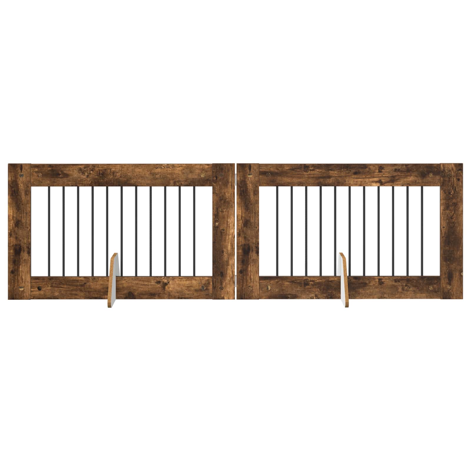 Hondenhekje met standaards 2 pcs Gerookt eiken 100 x 60 cm is nu te koop bij PeponiXL, paradijselijk wonen!
