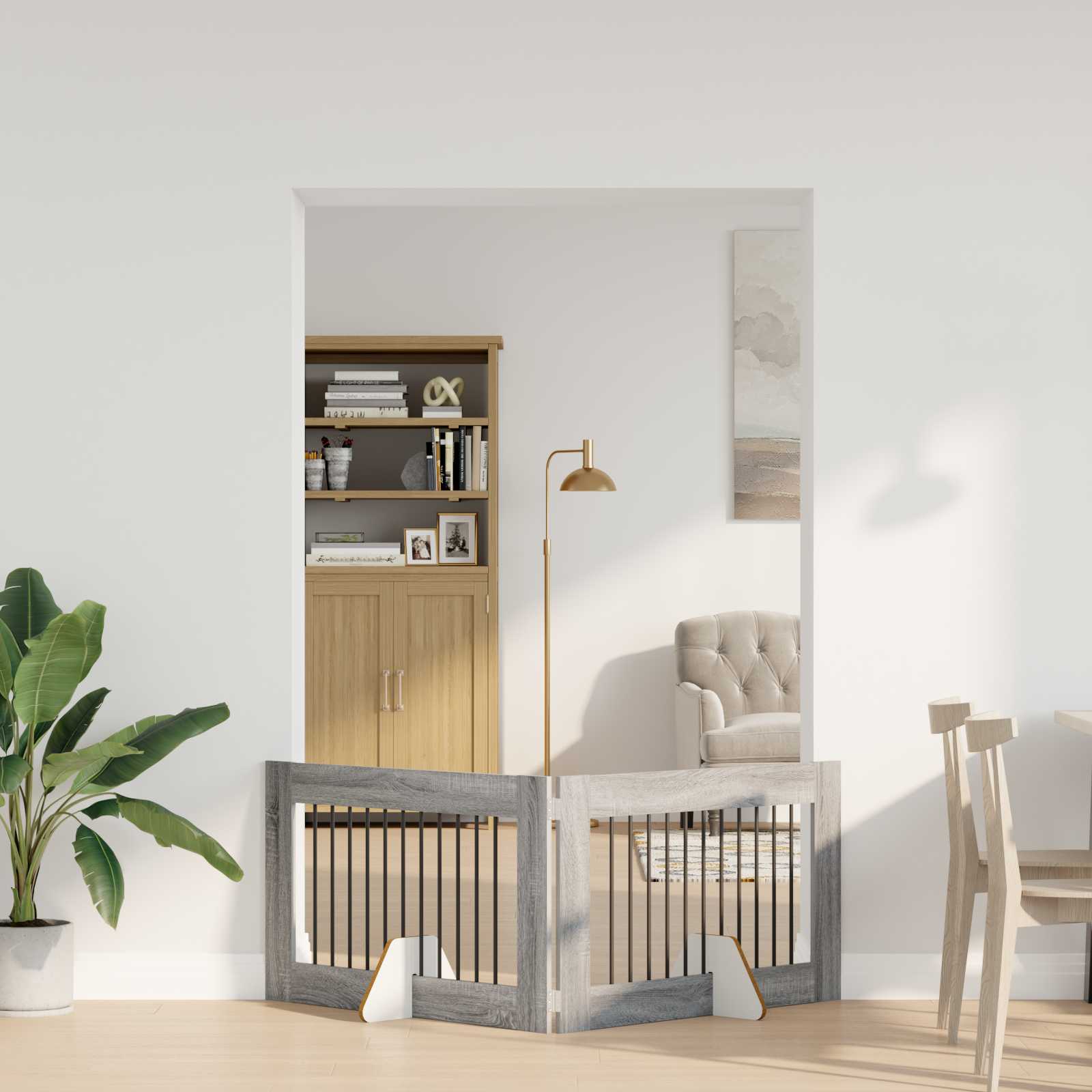 Hondenhekje met standaards 2 pcs Grijs sonoma 100 x 60 cm is nu te koop bij PeponiXL, paradijselijk wonen!