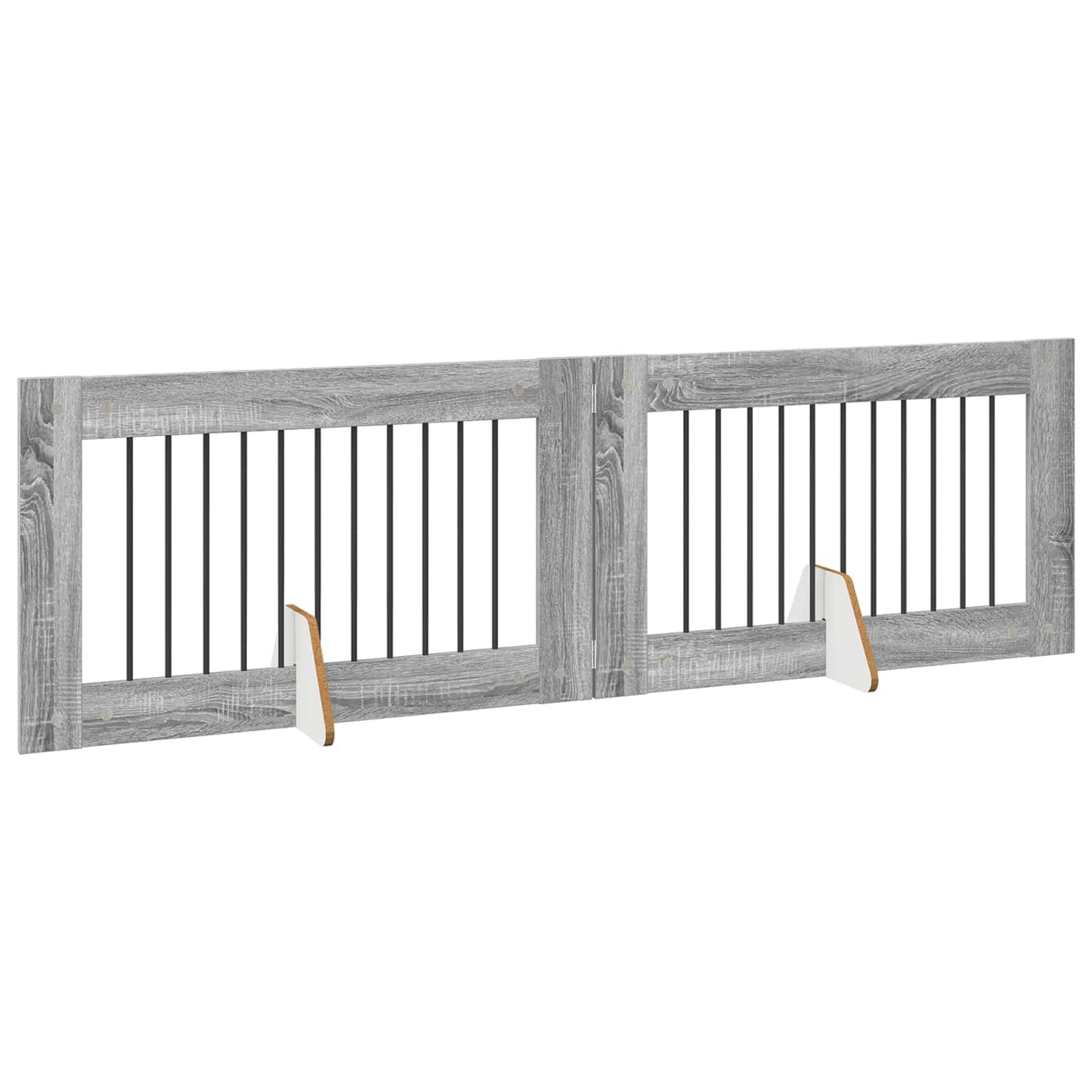 Hondenhekje met standaards 2 pcs Grijs sonoma 100 x 60 cm is nu te koop bij PeponiXL, paradijselijk wonen!