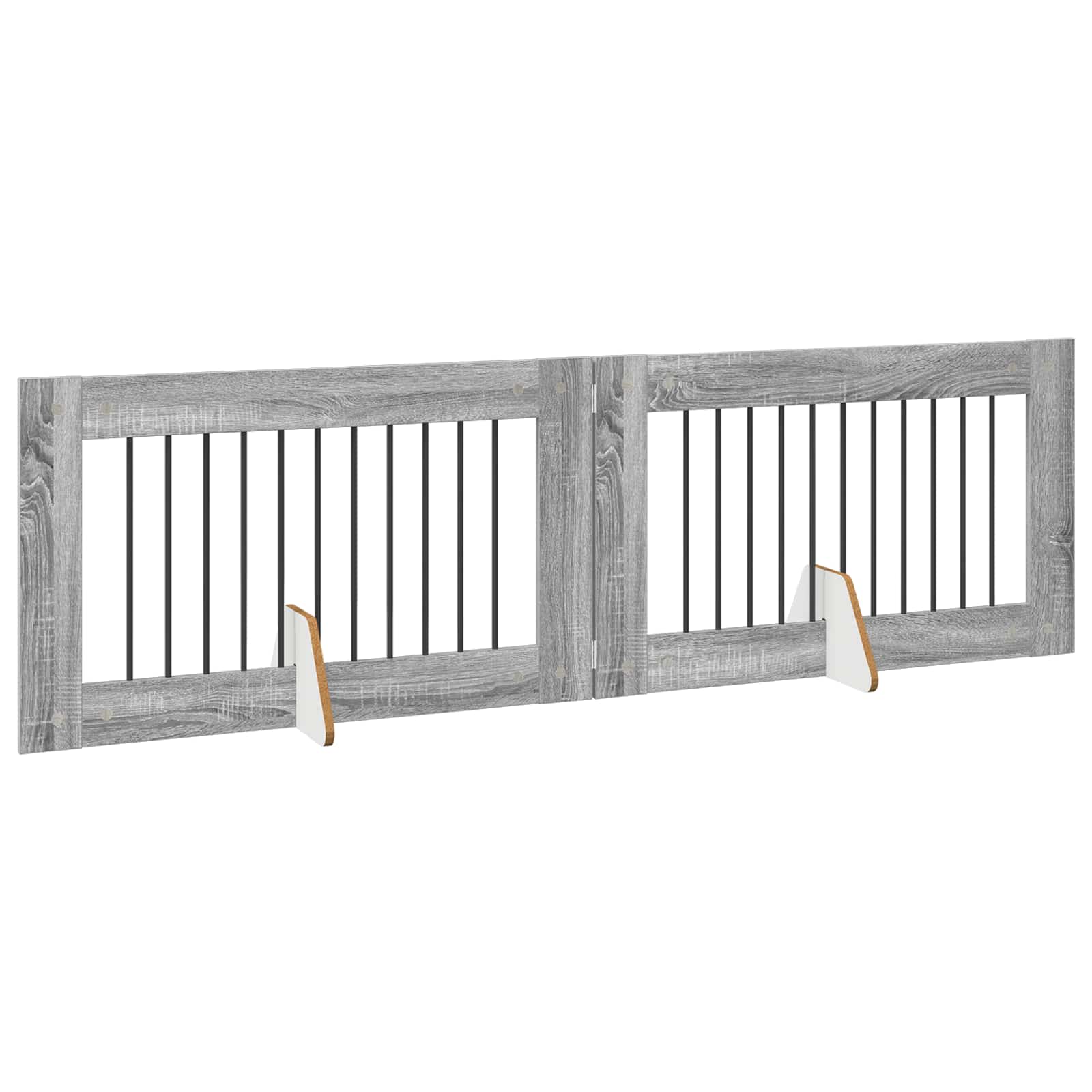 Hondenhekje met standaards 2 pcs Grijs sonoma 100 x 60 cm is nu te koop bij PeponiXL, paradijselijk wonen!