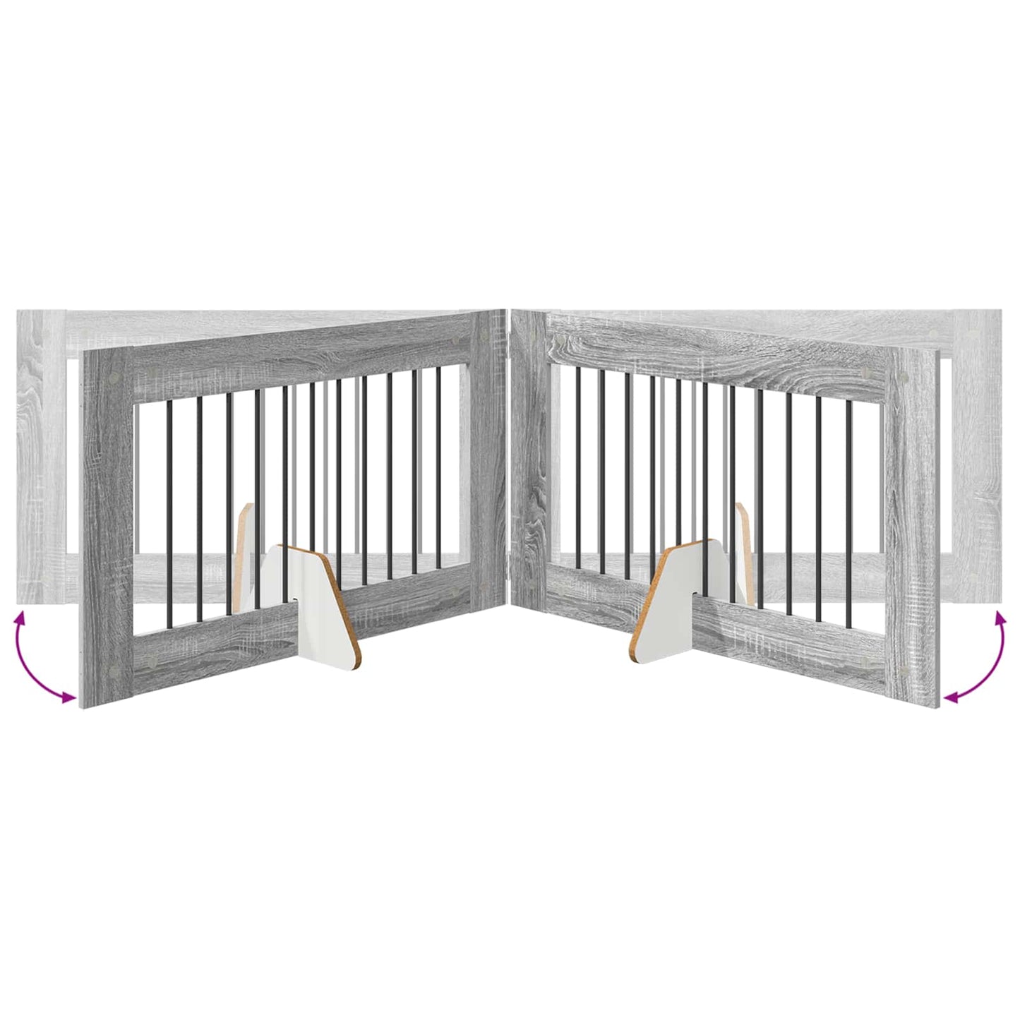 Hondenhekje met standaards 2 pcs Grijs sonoma 100 x 60 cm is nu te koop bij PeponiXL, paradijselijk wonen!