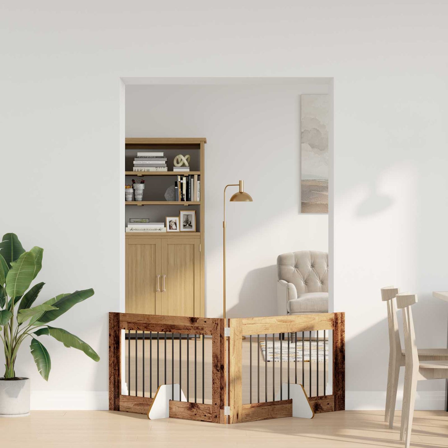 Hondenhekje met standaards 2 pcs Oud hout 100 x 60 cm is nu te koop bij PeponiXL, paradijselijk wonen!