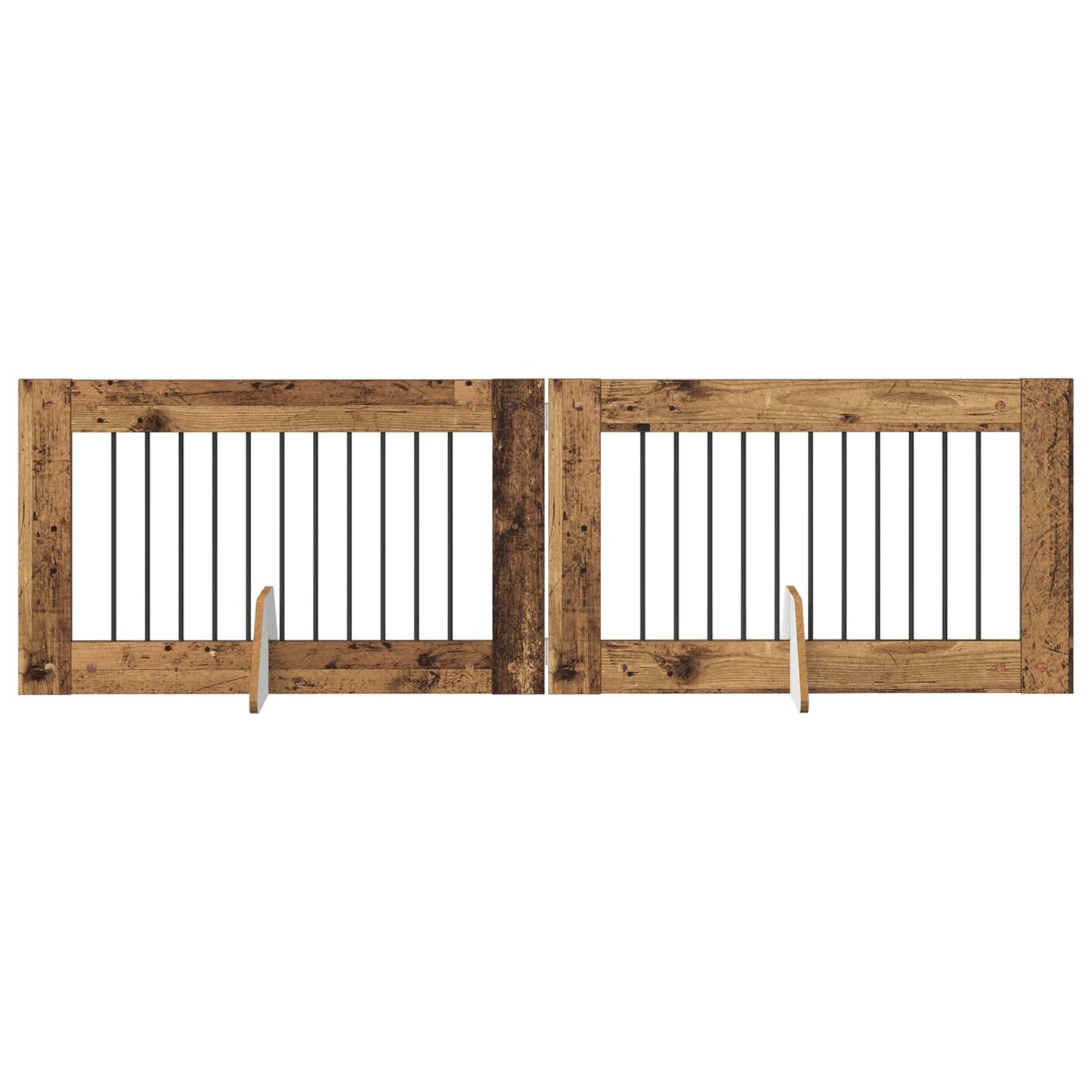 Hondenhekje met standaards 2 pcs Oud hout 100 x 60 cm is nu te koop bij PeponiXL, paradijselijk wonen!