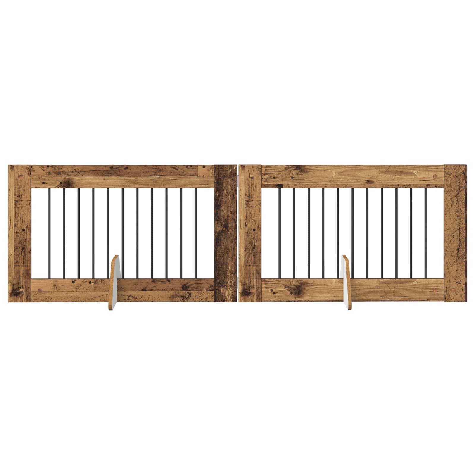 Hondenhekje met standaards 2 pcs Oud hout 100 x 60 cm is nu te koop bij PeponiXL, paradijselijk wonen!