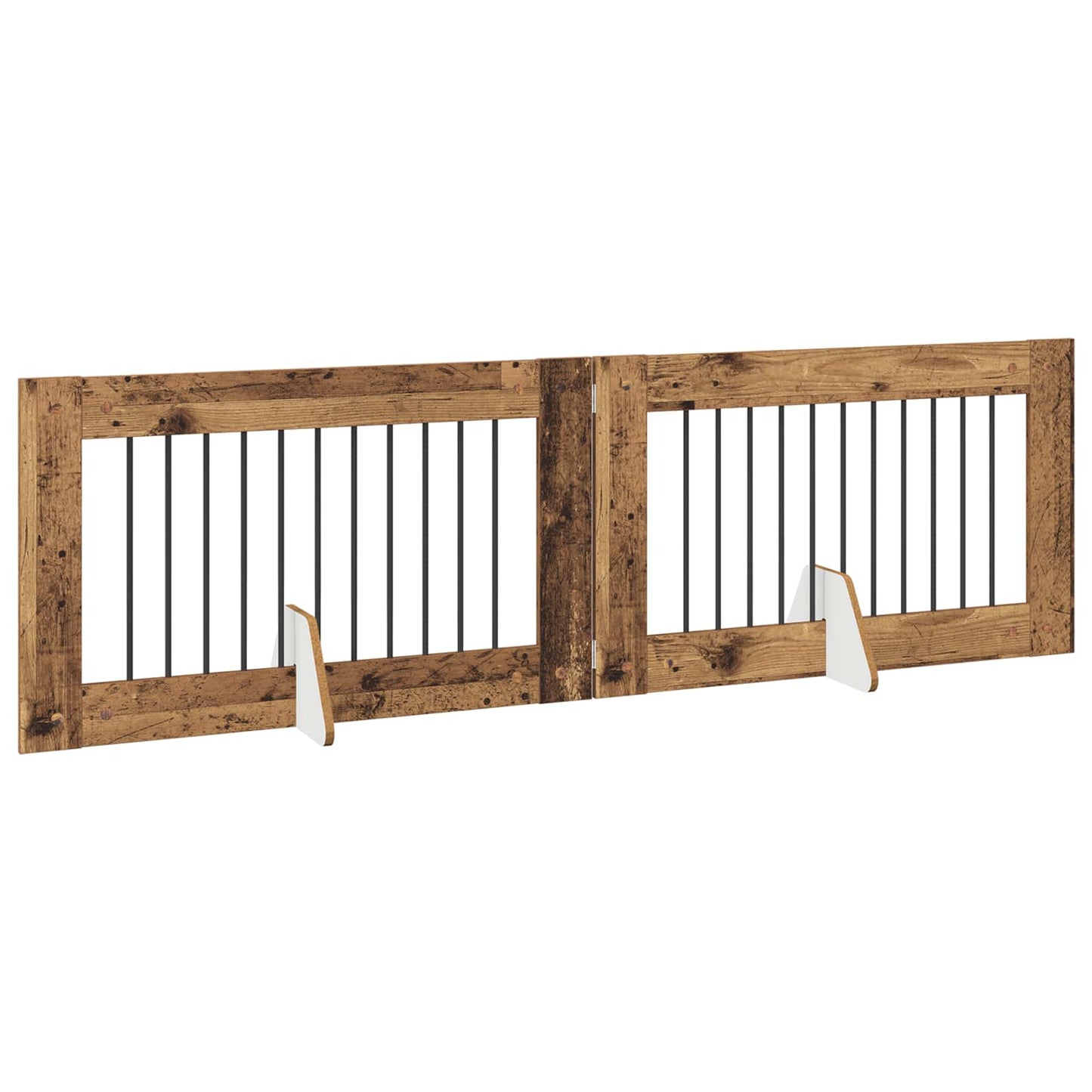 Hondenhekje met standaards 2 pcs Oud hout 100 x 60 cm is nu te koop bij PeponiXL, paradijselijk wonen!