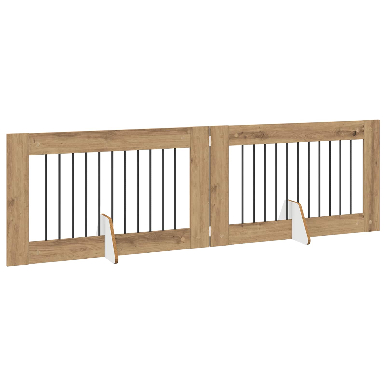 Opvouwbaar hondenhek met standaards 2 pcs Artisanaal eiken is nu te koop bij PeponiXL, paradijselijk wonen!