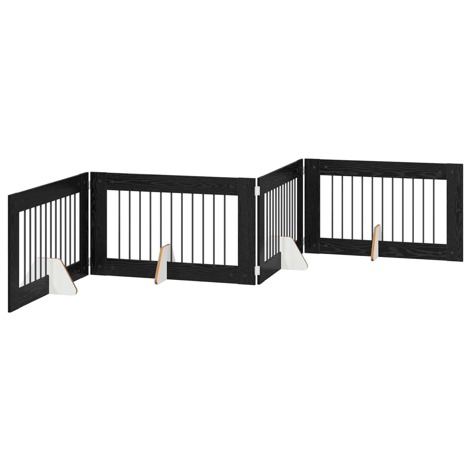 Hondenhekje met standaards 4 pcs Zwart eiken 100 x 60 cm is nu te koop bij PeponiXL, paradijselijk wonen!