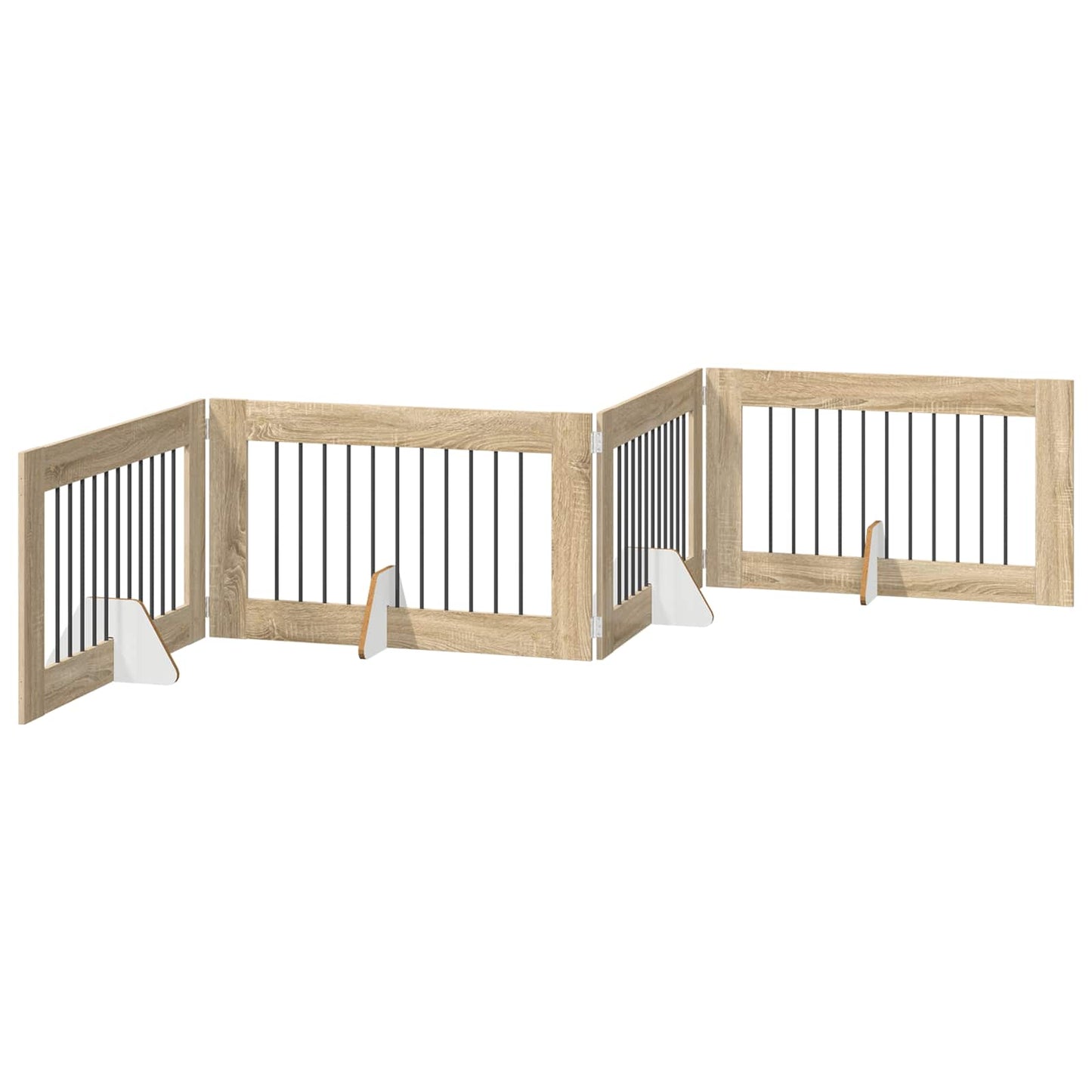 Opvouwbaar hondenhek met standaards 4 pcs Sonoma Eiken 401 cm is nu te koop bij PeponiXL, paradijselijk wonen!