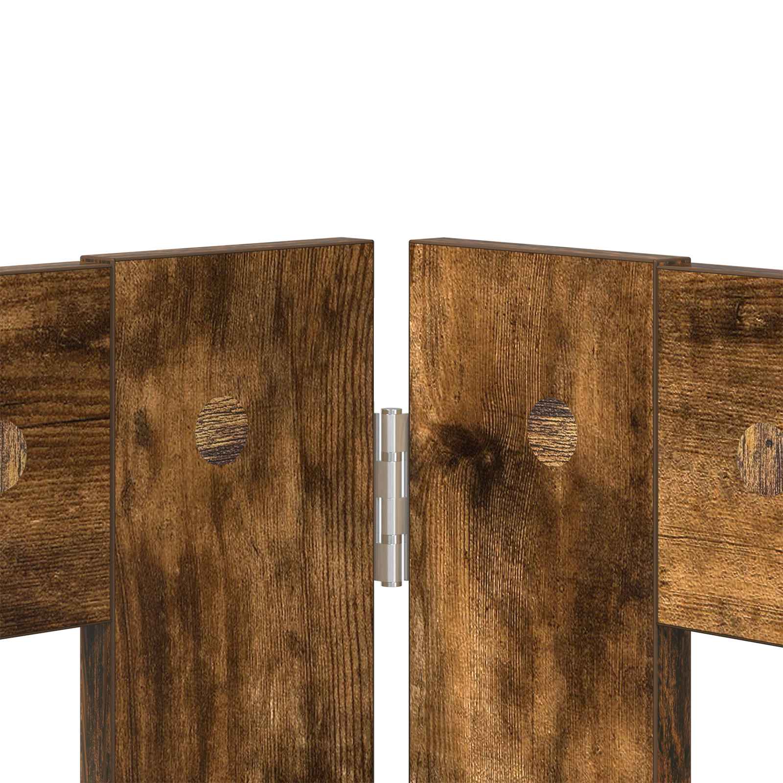 Hondenhekje met standaards 4 pcs Gerookt eiken 100 x 60 cm is nu te koop bij PeponiXL, paradijselijk wonen!