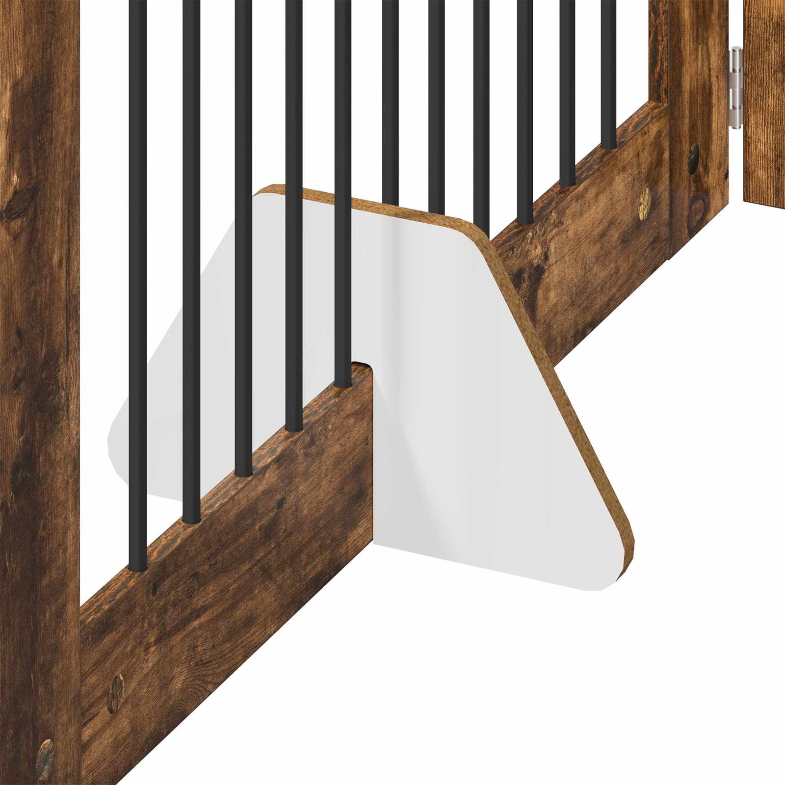 Hondenhekje met standaards 4 pcs Gerookt eiken 100 x 60 cm is nu te koop bij PeponiXL, paradijselijk wonen!