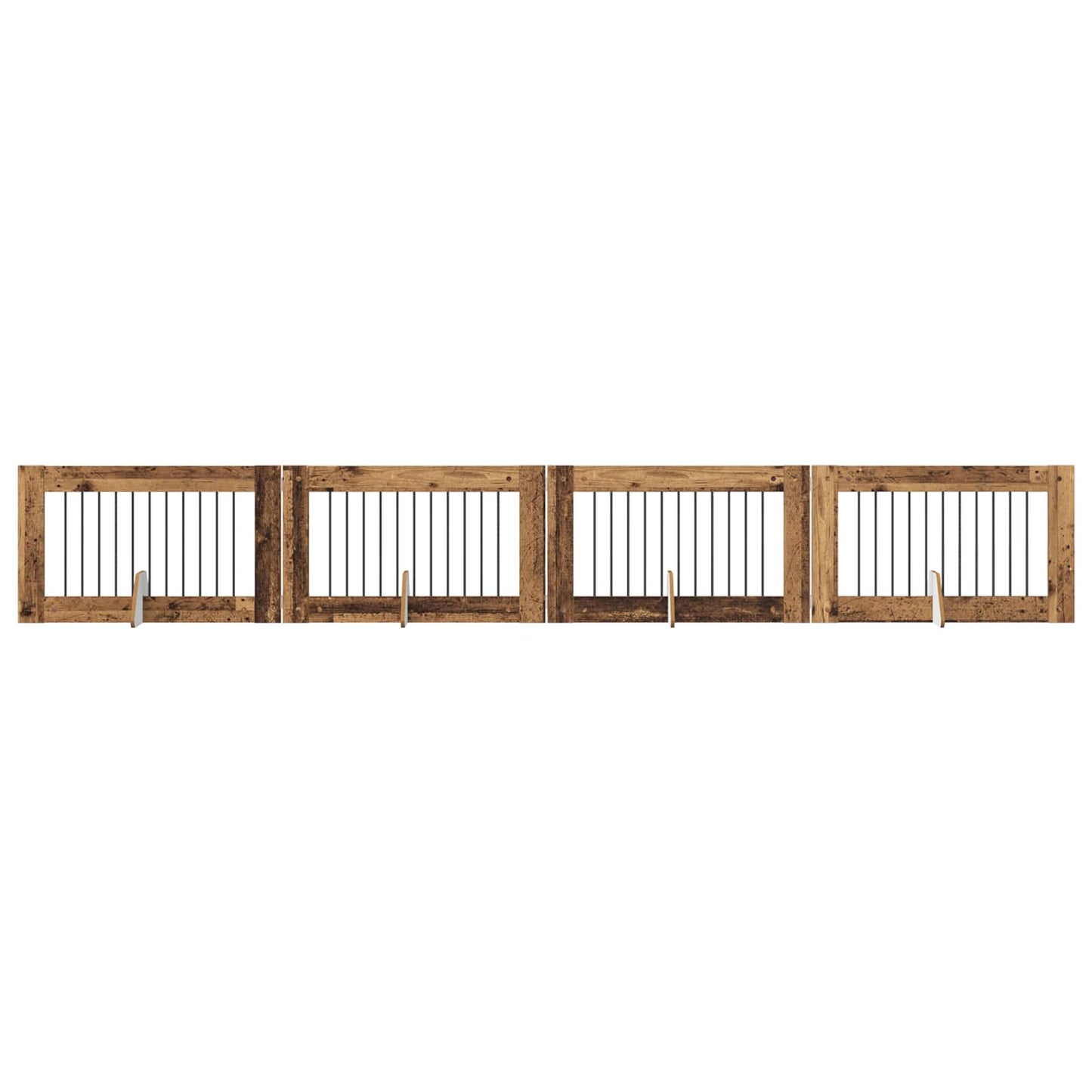 Hondenhekje met standaards 4 pcs Oud hout 100 x 60 cm is nu te koop bij PeponiXL, paradijselijk wonen!