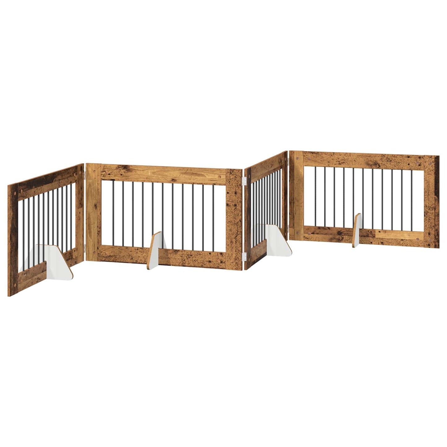 Hondenhekje met standaards 4 pcs Oud hout 100 x 60 cm is nu te koop bij PeponiXL, paradijselijk wonen!