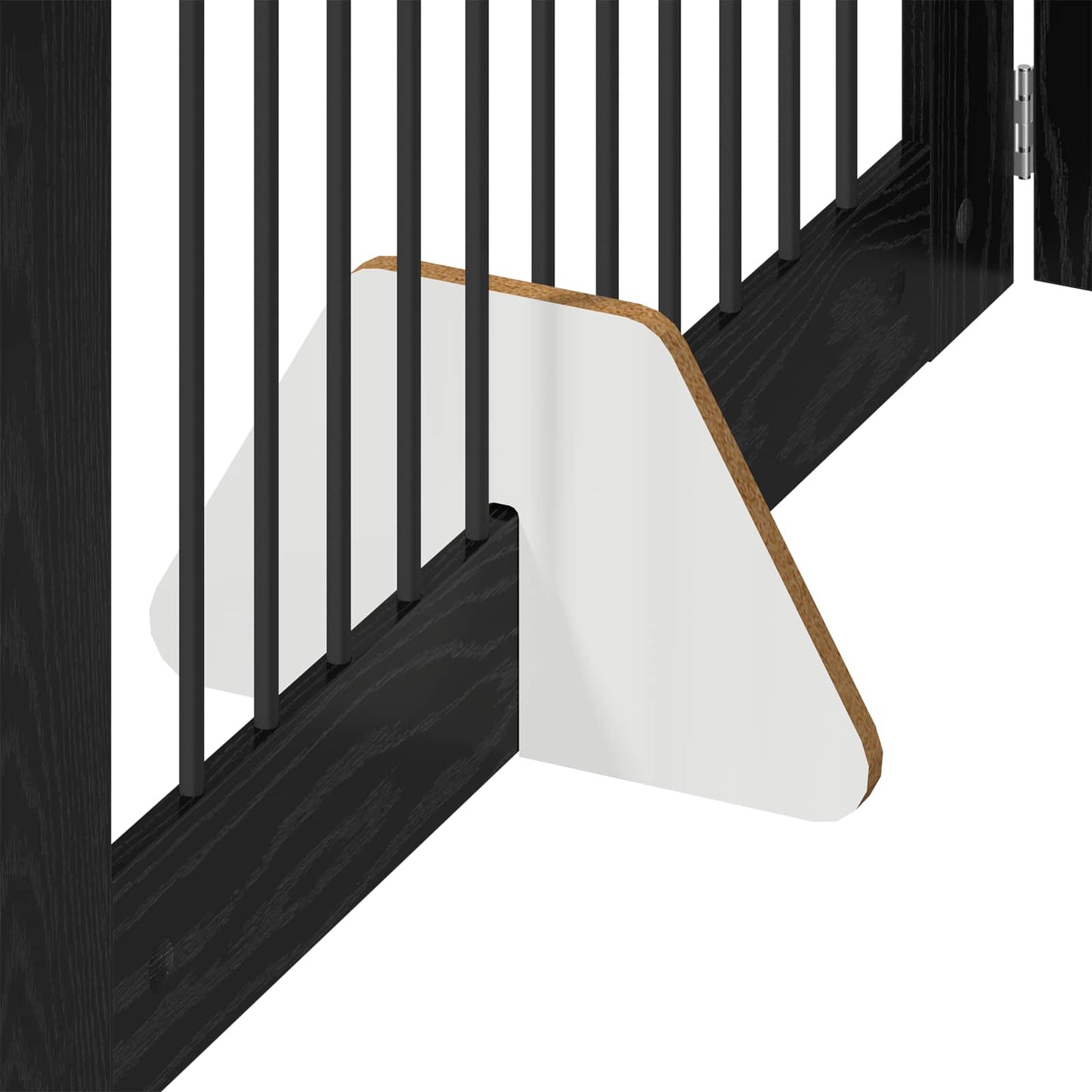 Hondenhekje met standaards 6 pcs Zwart eiken 100 x 60 cm is nu te koop bij PeponiXL, paradijselijk wonen!