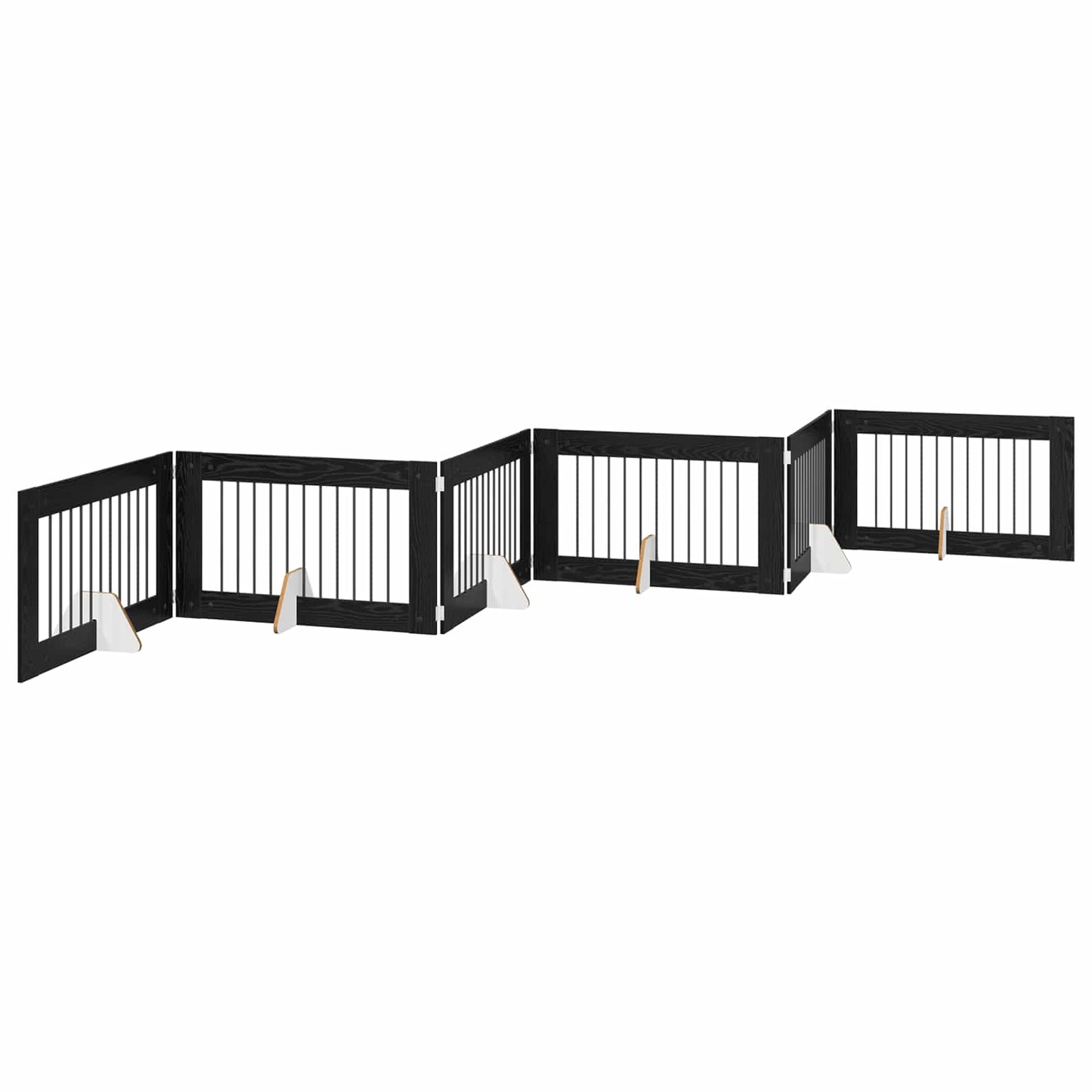 Hondenhekje met standaards 6 pcs Zwart eiken 100 x 60 cm is nu te koop bij PeponiXL, paradijselijk wonen!