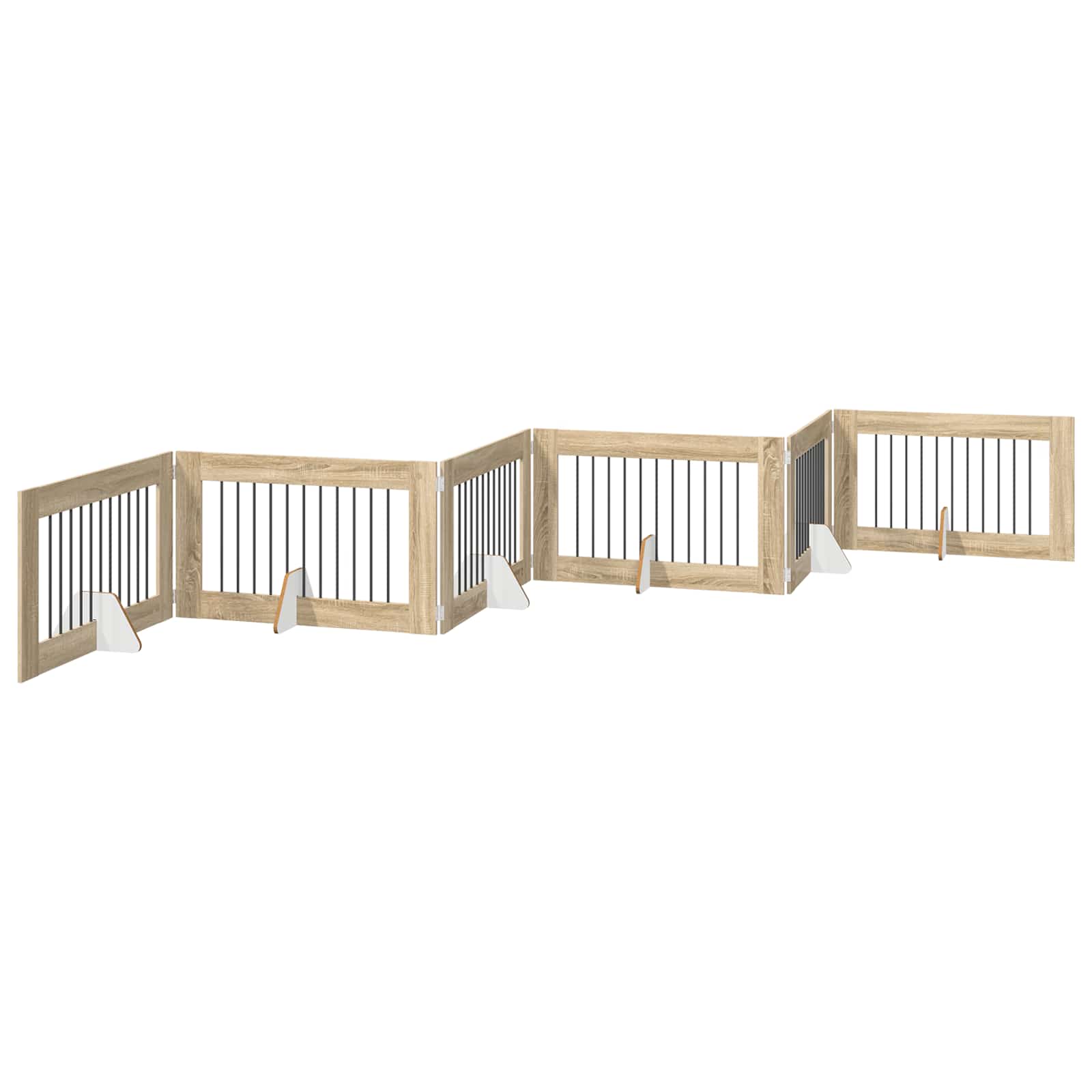 Opvouwbaar hondenhek met standaards 6 pcs Sonoma Eiken 602 cm is nu te koop bij PeponiXL, paradijselijk wonen!