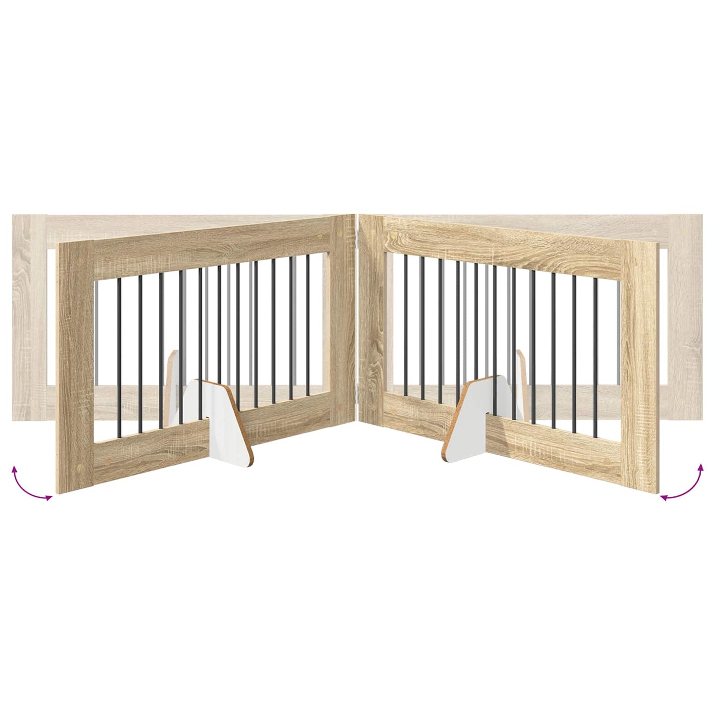 Opvouwbaar hondenhek met standaards 6 pcs Sonoma Eiken 602 cm is nu te koop bij PeponiXL, paradijselijk wonen!