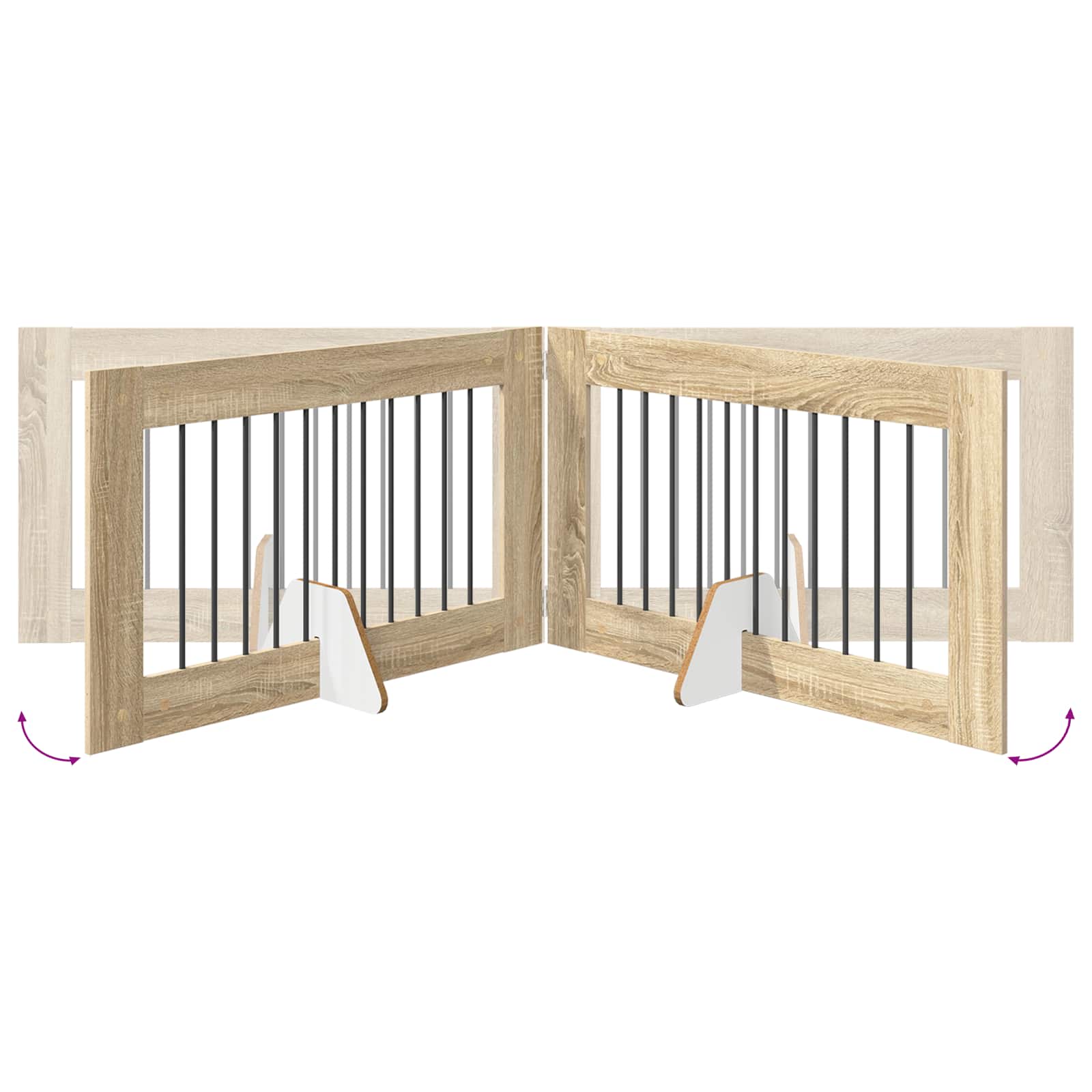Opvouwbaar hondenhek met standaards 6 pcs Sonoma Eiken 602 cm is nu te koop bij PeponiXL, paradijselijk wonen!