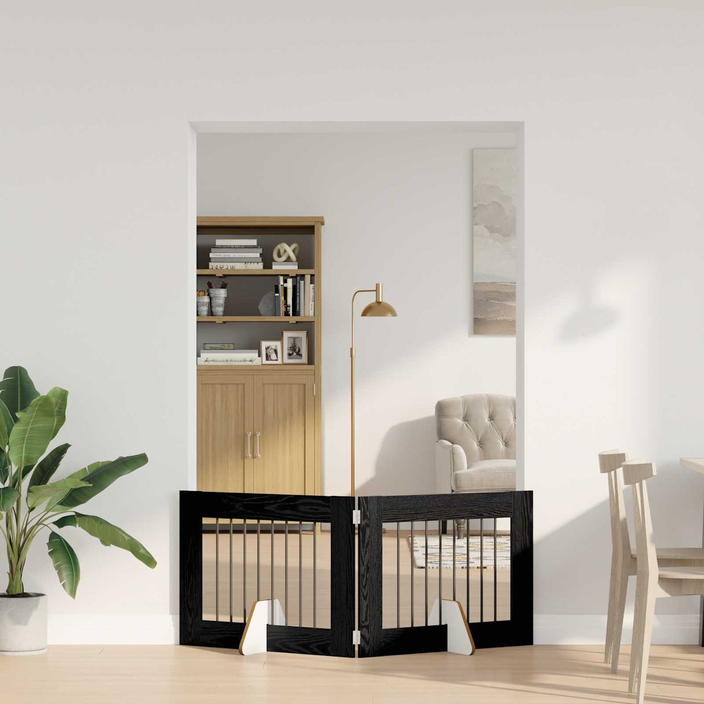 Hondenhekje met standaards 2 pcs Zwart eiken 80 x 60 cm is nu te koop bij PeponiXL, paradijselijk wonen!