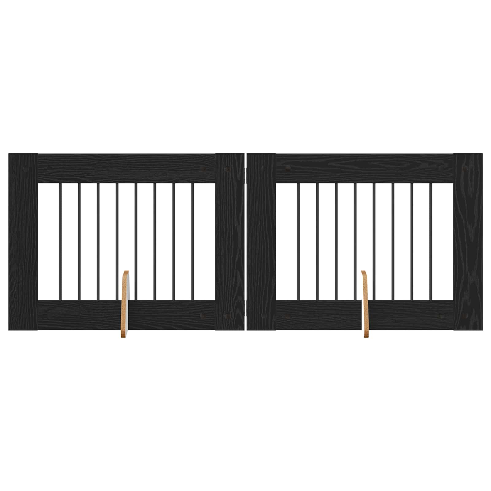 Hondenhekje met standaards 2 pcs Zwart eiken 80 x 60 cm is nu te koop bij PeponiXL, paradijselijk wonen!