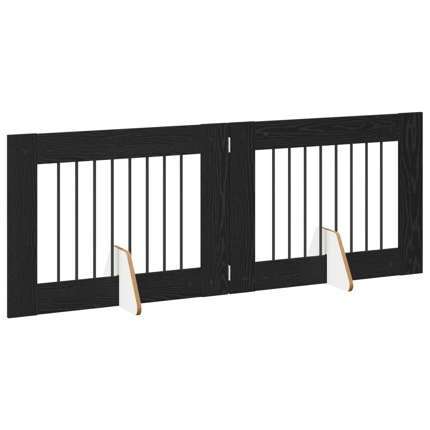 Hondenhekje met standaards 2 pcs Zwart eiken 80 x 60 cm is nu te koop bij PeponiXL, paradijselijk wonen!