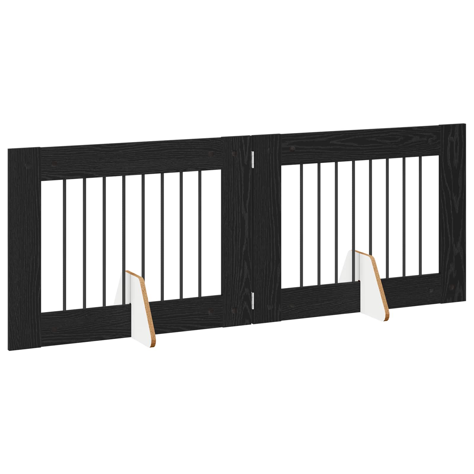 Hondenhekje met standaards 2 pcs Zwart eiken 80 x 60 cm is nu te koop bij PeponiXL, paradijselijk wonen!