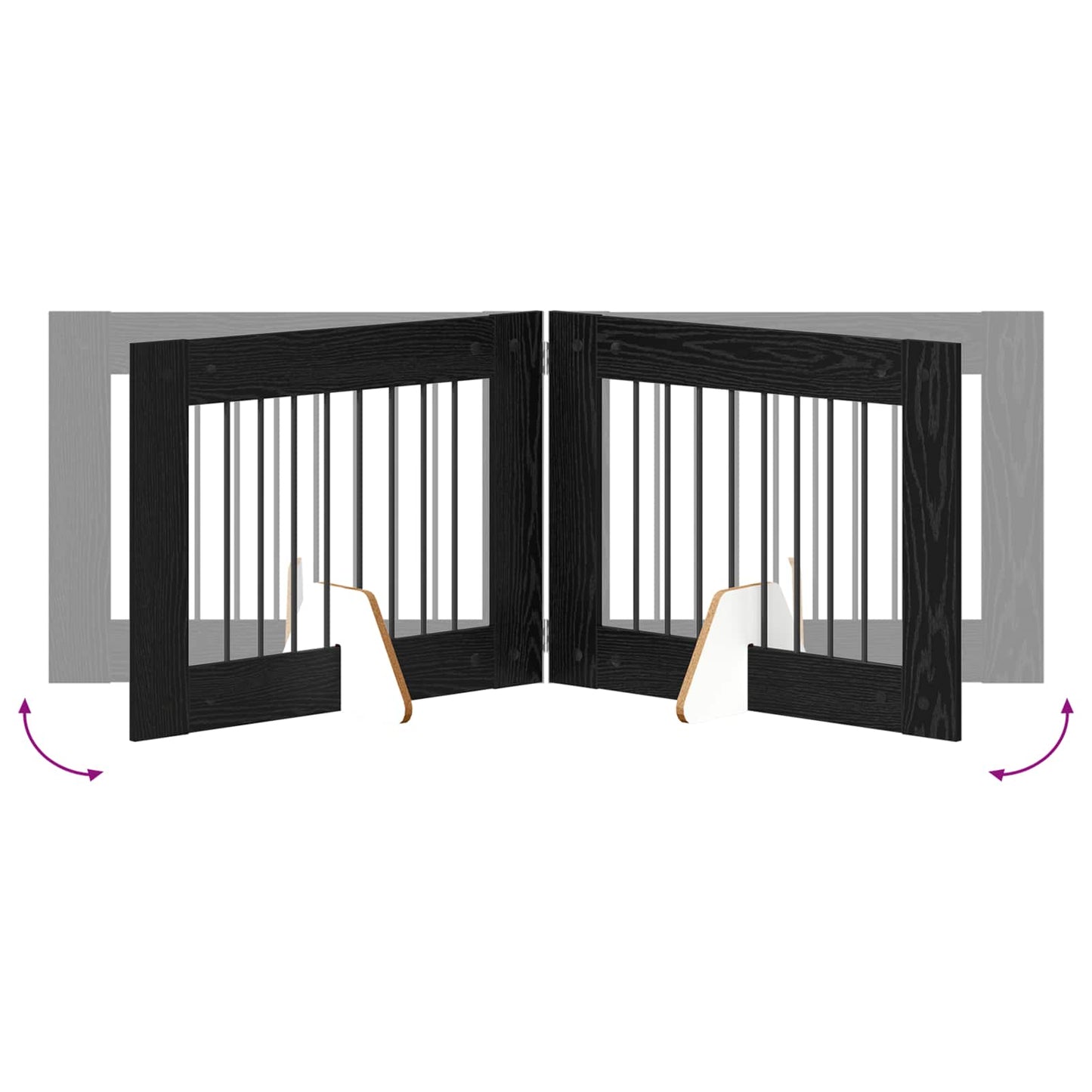 Hondenhekje met standaards 2 pcs Zwart eiken 80 x 60 cm is nu te koop bij PeponiXL, paradijselijk wonen!