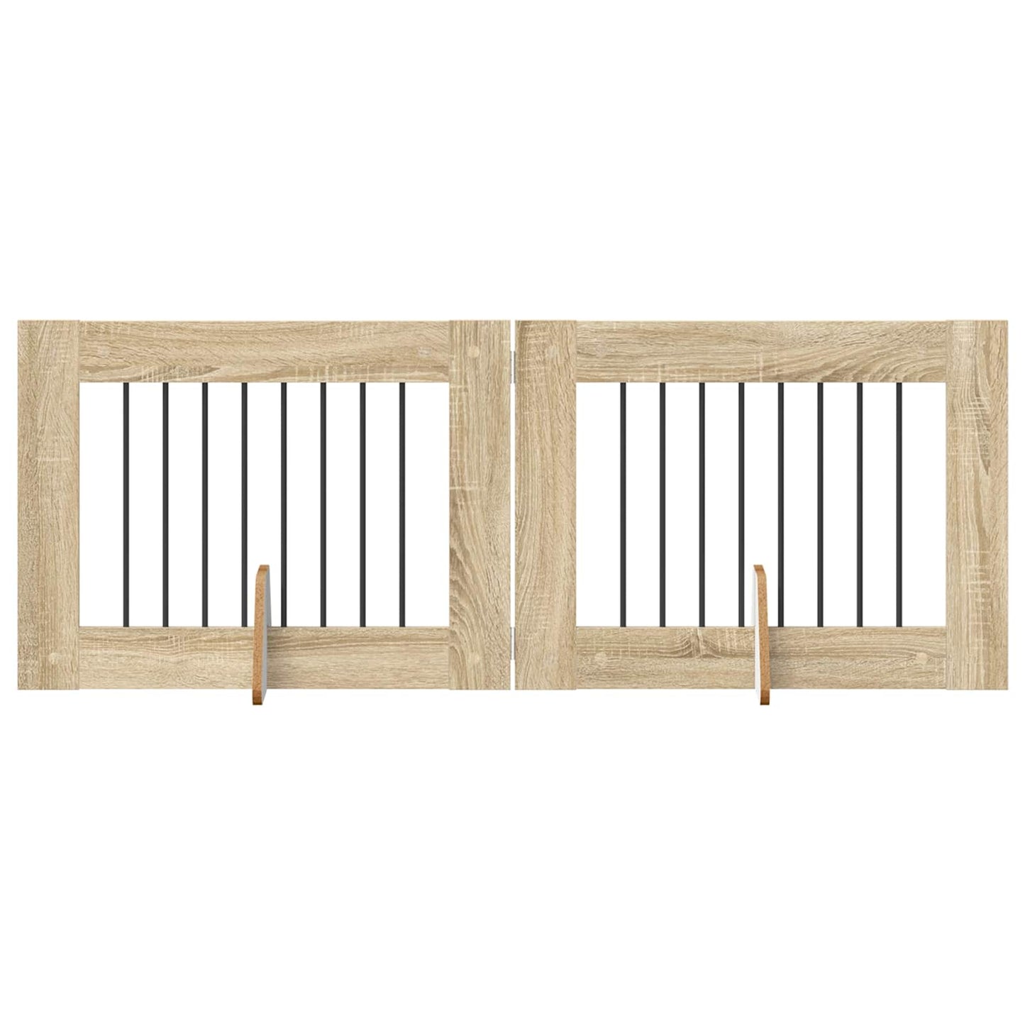 Opvouwbaar hondenhek met standaards 2 pcs Sonoma Eiken 160,5 cm is nu te koop bij PeponiXL, paradijselijk wonen!