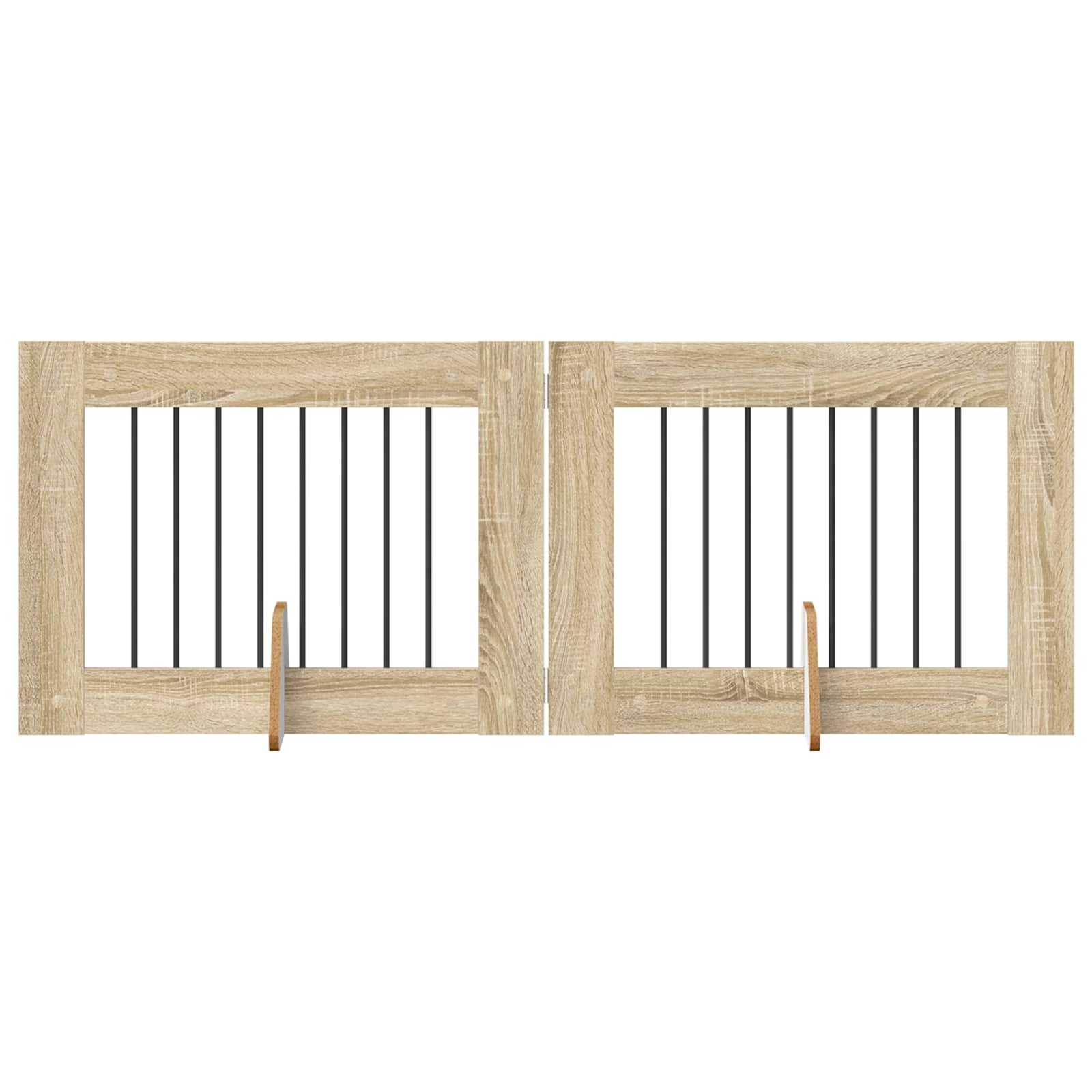 Opvouwbaar hondenhek met standaards 2 pcs Sonoma Eiken 160,5 cm is nu te koop bij PeponiXL, paradijselijk wonen!