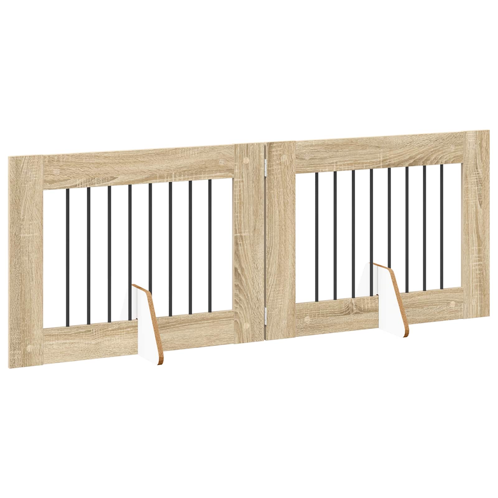 Opvouwbaar hondenhek met standaards 2 pcs Sonoma Eiken 160,5 cm is nu te koop bij PeponiXL, paradijselijk wonen!