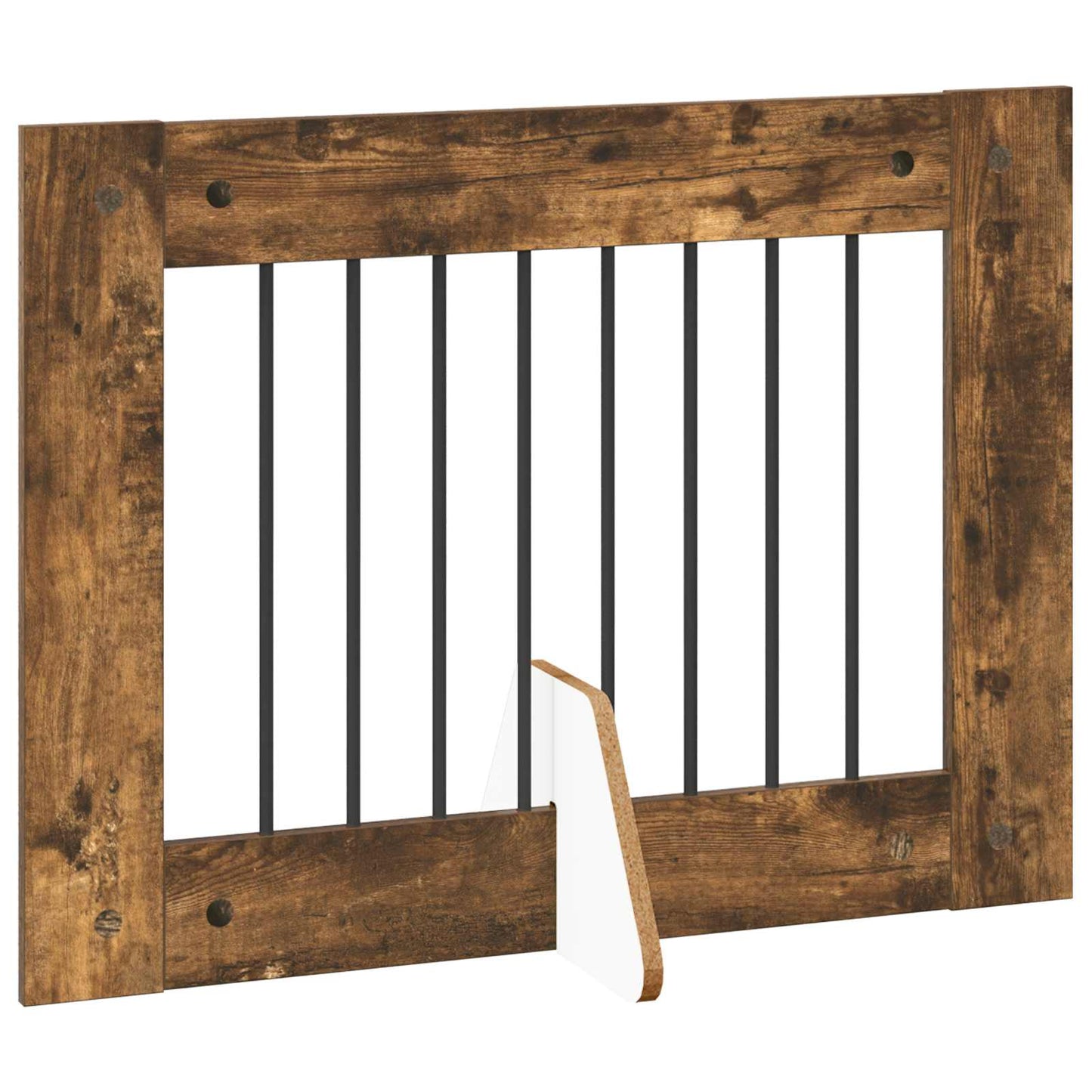 Hondenhekje met standaards 2 pcs Gerookt eiken 80 x 60 cm is nu te koop bij PeponiXL, paradijselijk wonen!
