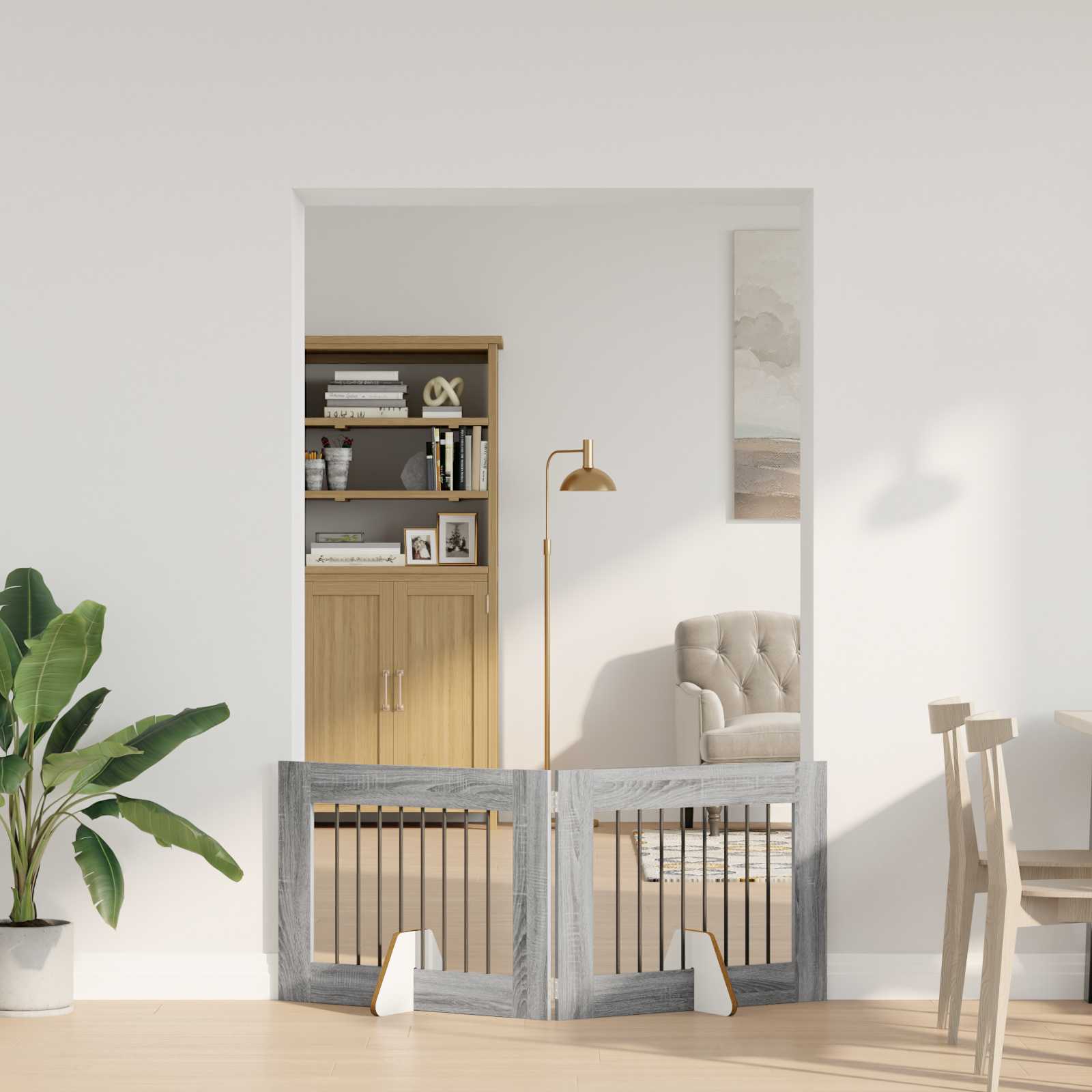 Hondenhekje met standaards 2 pcs Grijs sonoma 80 x 60 cm is nu te koop bij PeponiXL, paradijselijk wonen!