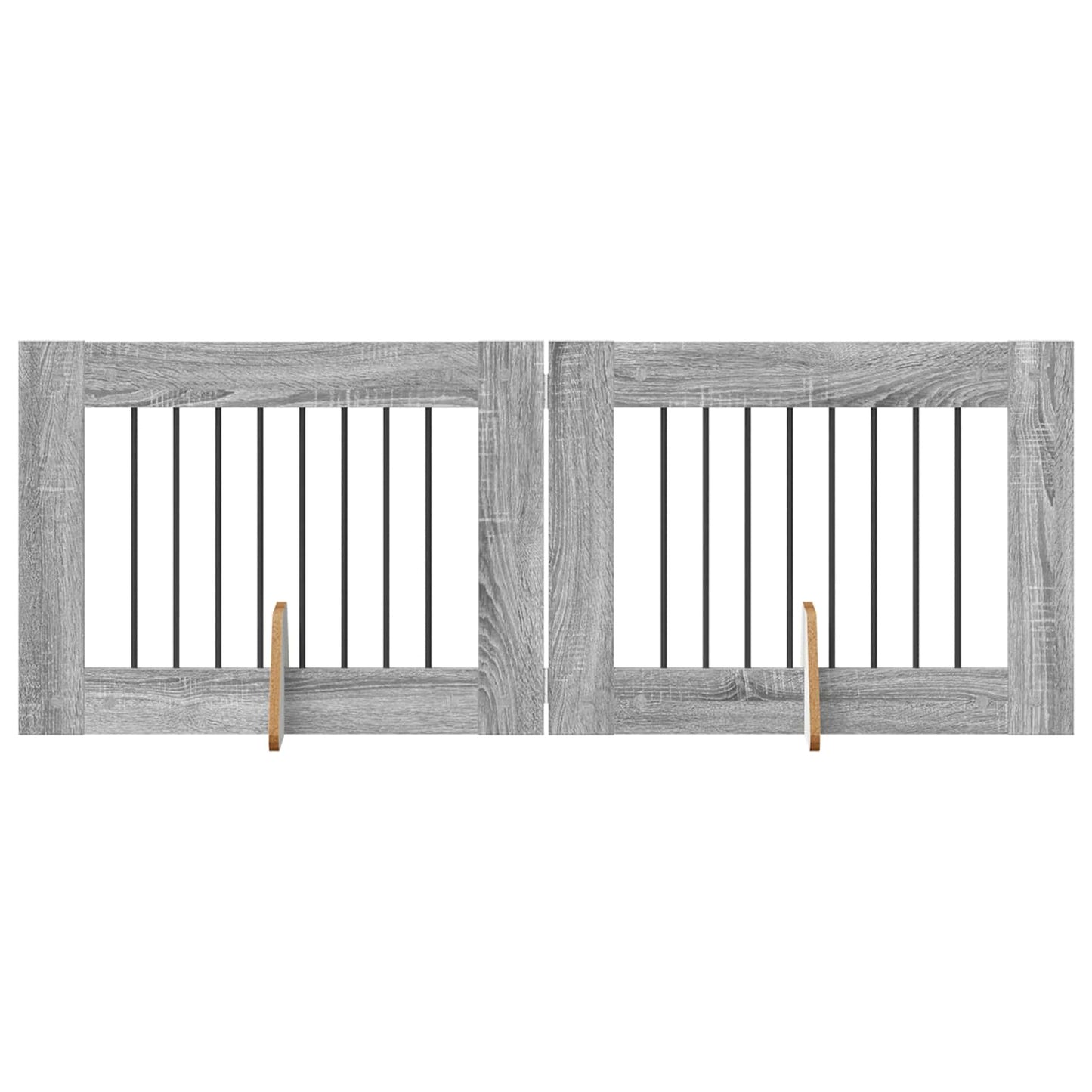 Hondenhekje met standaards 2 pcs Grijs sonoma 80 x 60 cm is nu te koop bij PeponiXL, paradijselijk wonen!