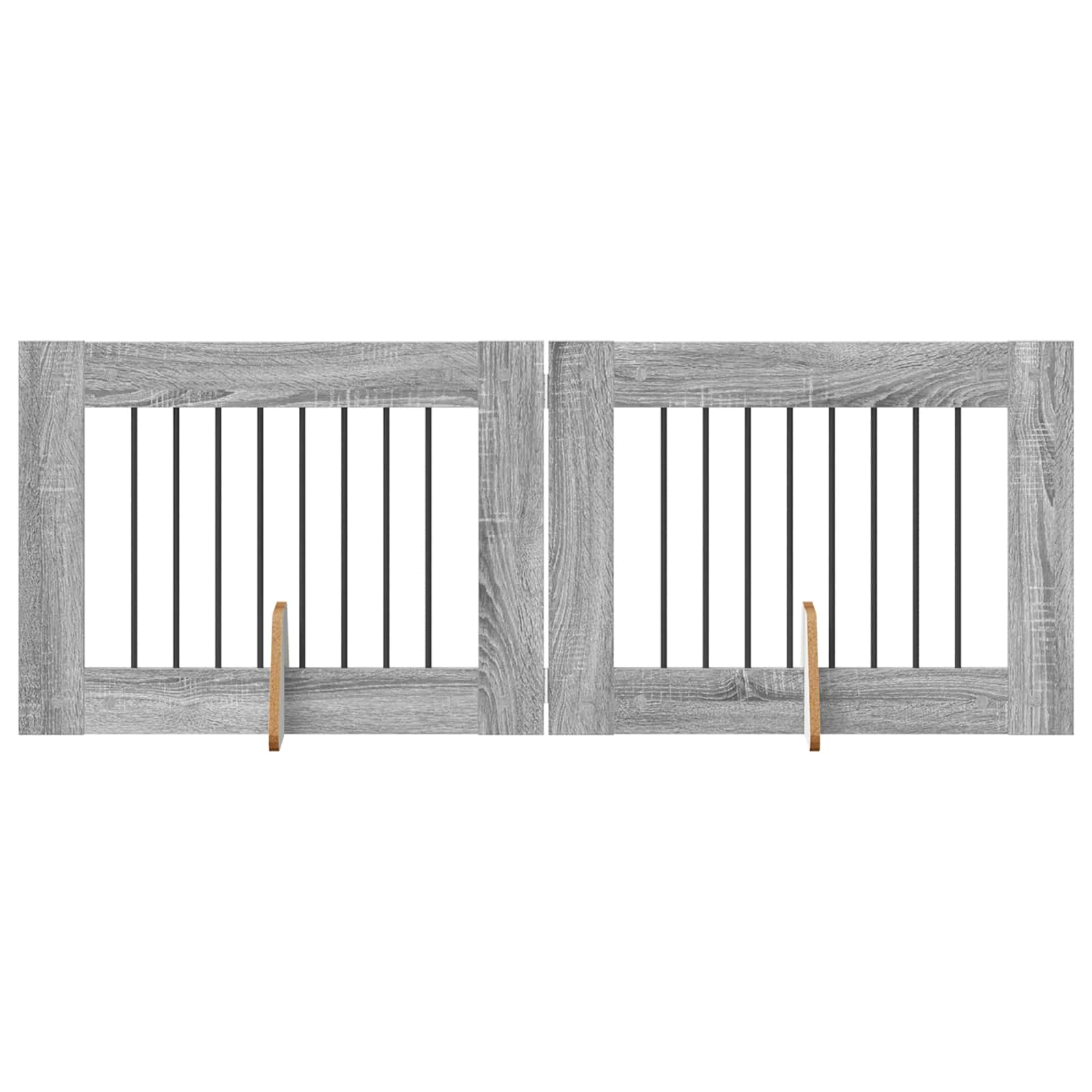 Hondenhekje met standaards 2 pcs Grijs sonoma 80 x 60 cm is nu te koop bij PeponiXL, paradijselijk wonen!