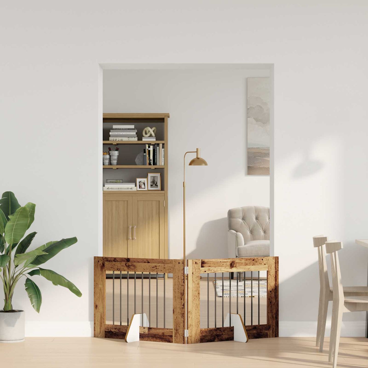 Hondenhekje met standaards 2 pcs Oud hout 80 x 60 cm is nu te koop bij PeponiXL, paradijselijk wonen!