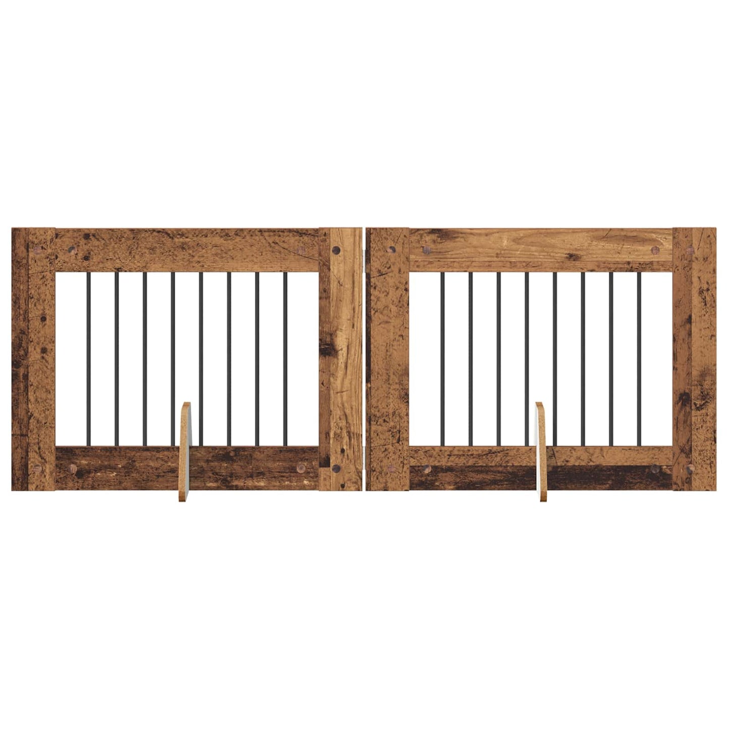 Hondenhekje met standaards 2 pcs Oud hout 80 x 60 cm is nu te koop bij PeponiXL, paradijselijk wonen!