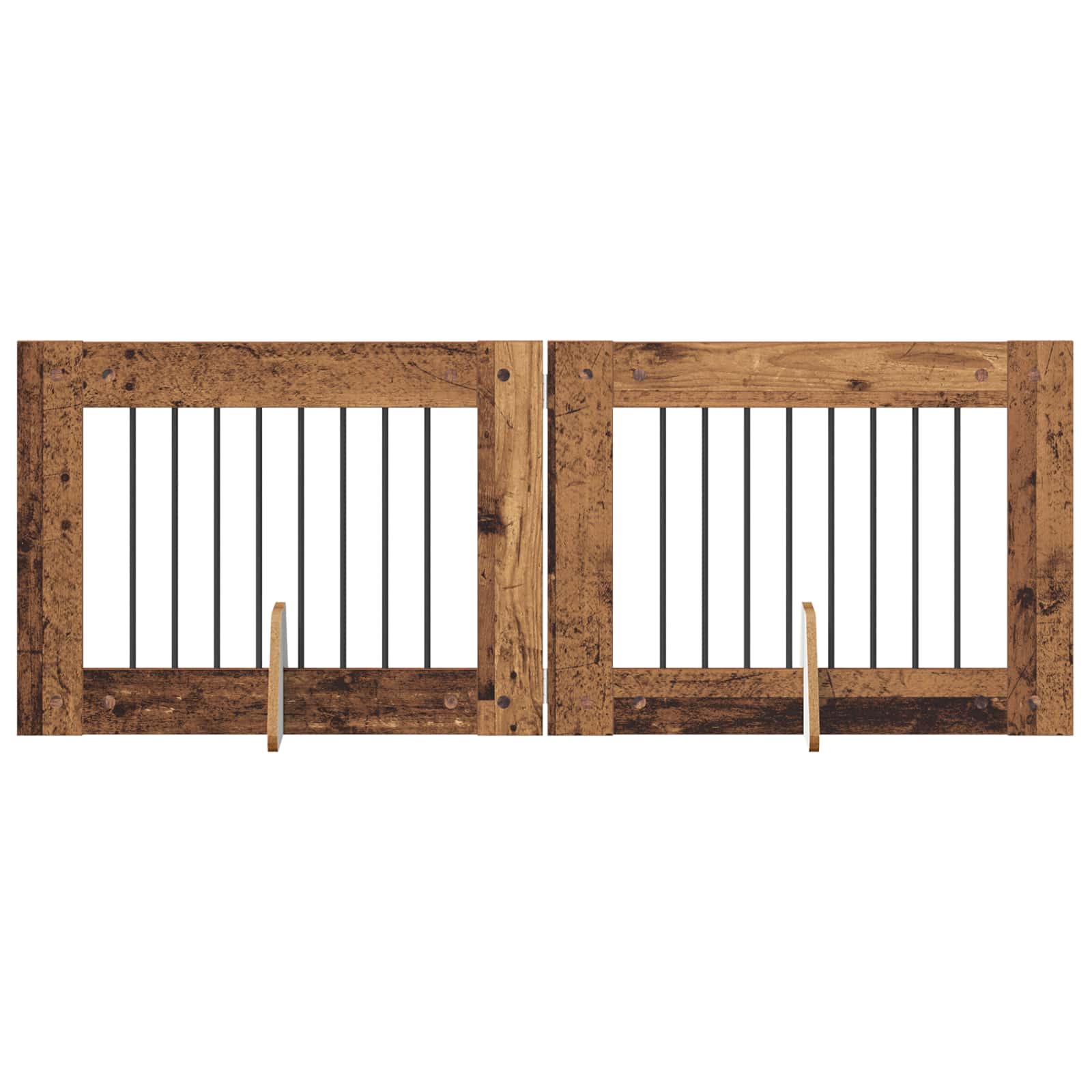 Hondenhekje met standaards 2 pcs Oud hout 80 x 60 cm is nu te koop bij PeponiXL, paradijselijk wonen!