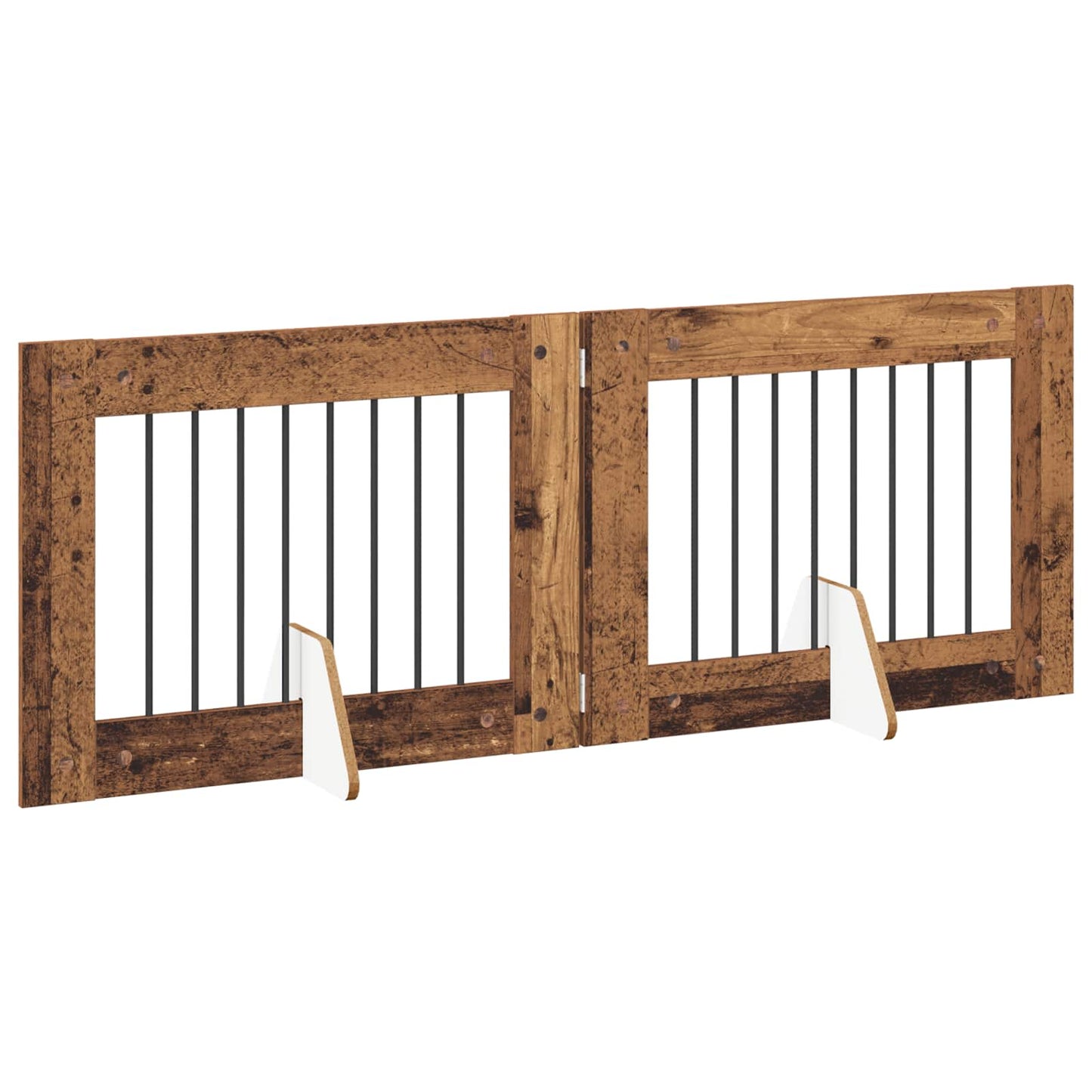 Hondenhekje met standaards 2 pcs Oud hout 80 x 60 cm is nu te koop bij PeponiXL, paradijselijk wonen!
