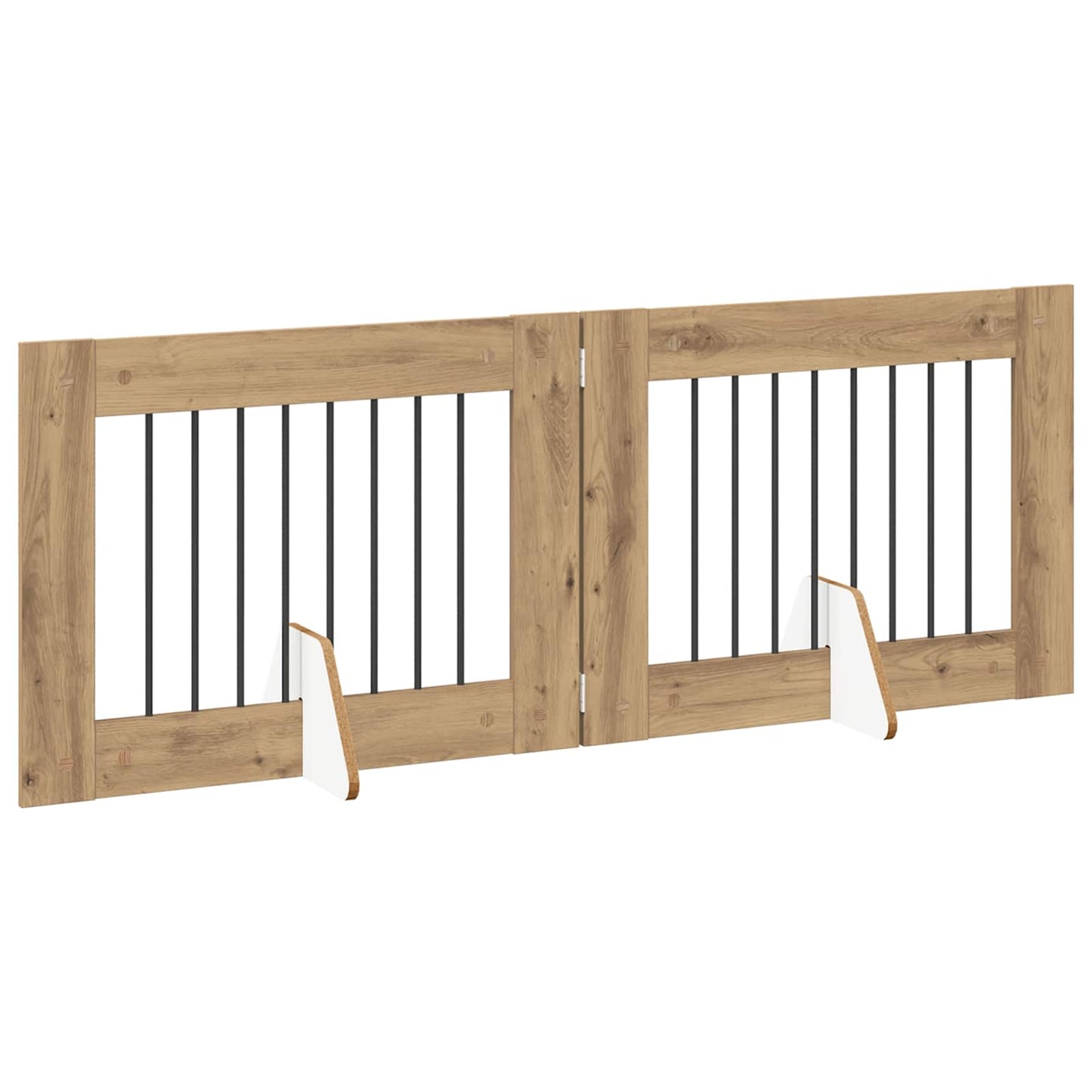 Opvouwbaar hondenhek met standaards 2 pcs Artisanaal eiken is nu te koop bij PeponiXL, paradijselijk wonen!