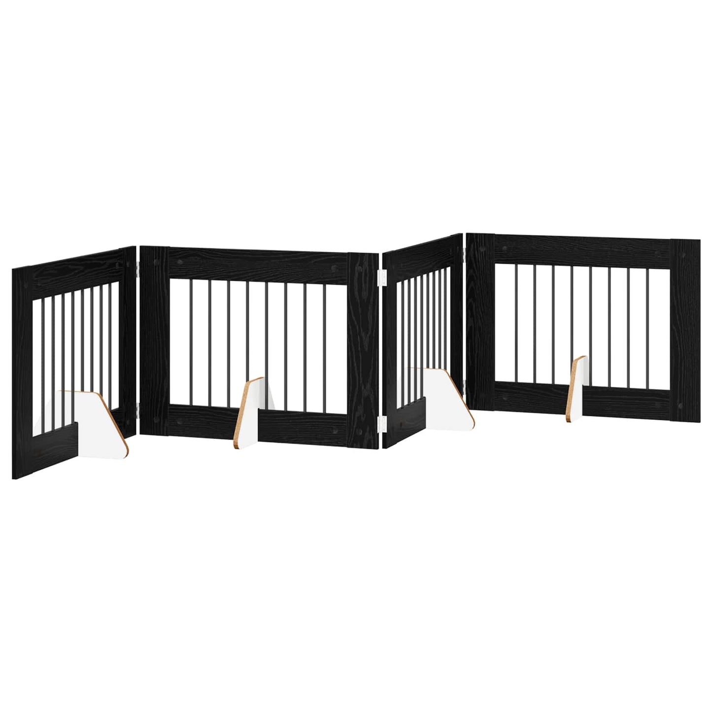 Hondenhekje met standaards 4 pcs Zwart eiken 80 x 60 cm is nu te koop bij PeponiXL, paradijselijk wonen!