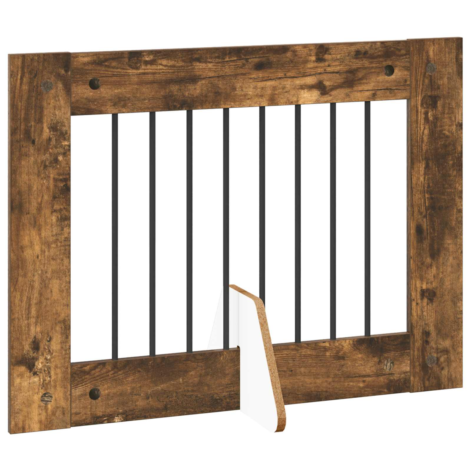 Hondenhekje met standaards 4 pcs Gerookt eiken 80 x 60 cm is nu te koop bij PeponiXL, paradijselijk wonen!