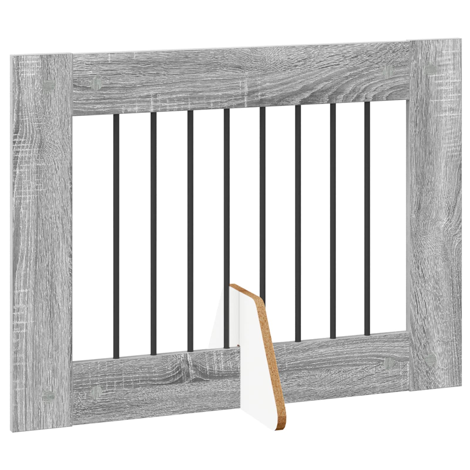 Hondenhekje met standaards 4 pcs Grijs sonoma 80 x 60 cm is nu te koop bij PeponiXL, paradijselijk wonen!