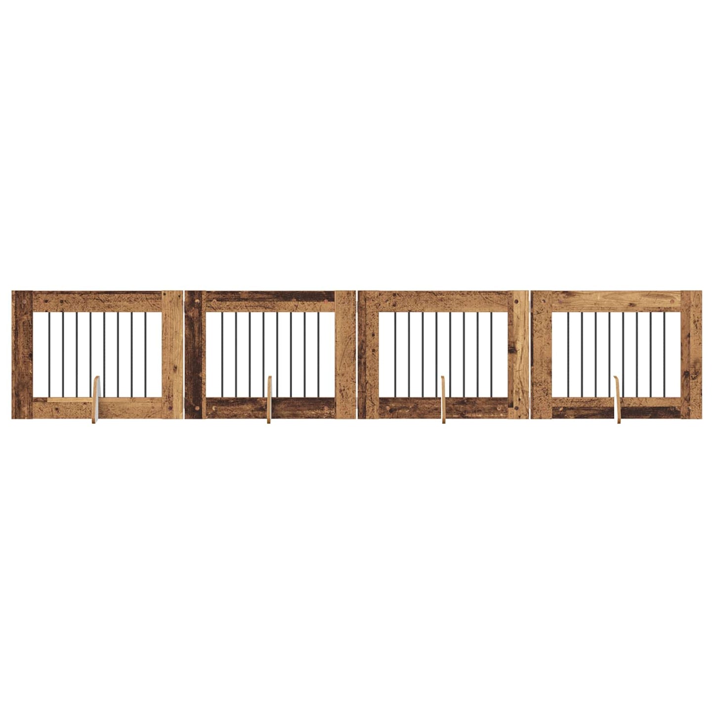 Hondenhekje met standaards 4 pcs Oud hout 80 x 60 cm is nu te koop bij PeponiXL, paradijselijk wonen!