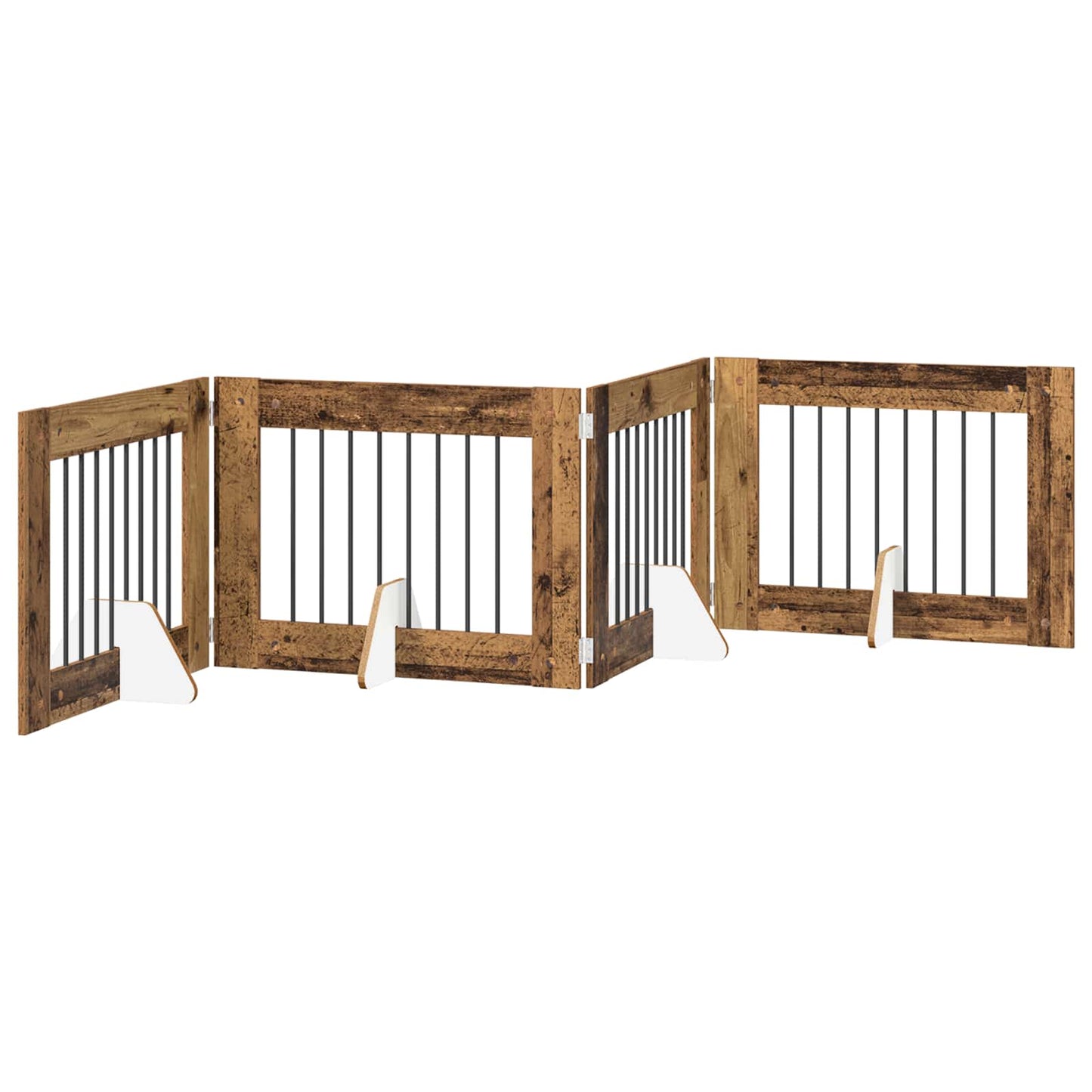 Hondenhekje met standaards 4 pcs Oud hout 80 x 60 cm is nu te koop bij PeponiXL, paradijselijk wonen!