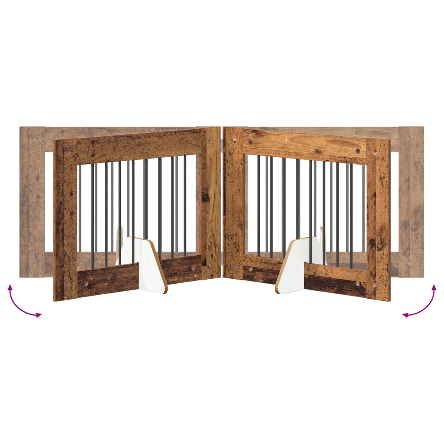 Hondenhekje met standaards 4 pcs Oud hout 80 x 60 cm is nu te koop bij PeponiXL, paradijselijk wonen!