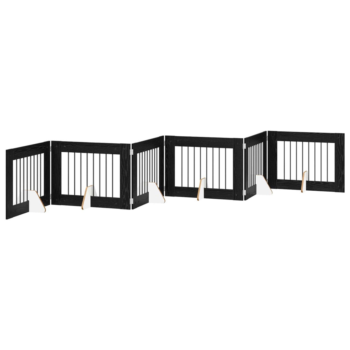 Hondenhekje met standaards 6 pcs Zwart eiken 80 x 60 cm is nu te koop bij PeponiXL, paradijselijk wonen!