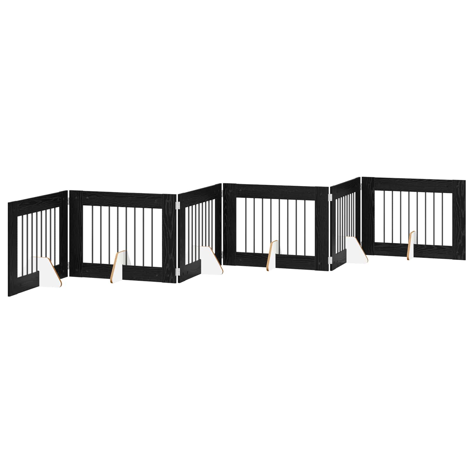 Hondenhekje met standaards 6 pcs Zwart eiken 80 x 60 cm is nu te koop bij PeponiXL, paradijselijk wonen!