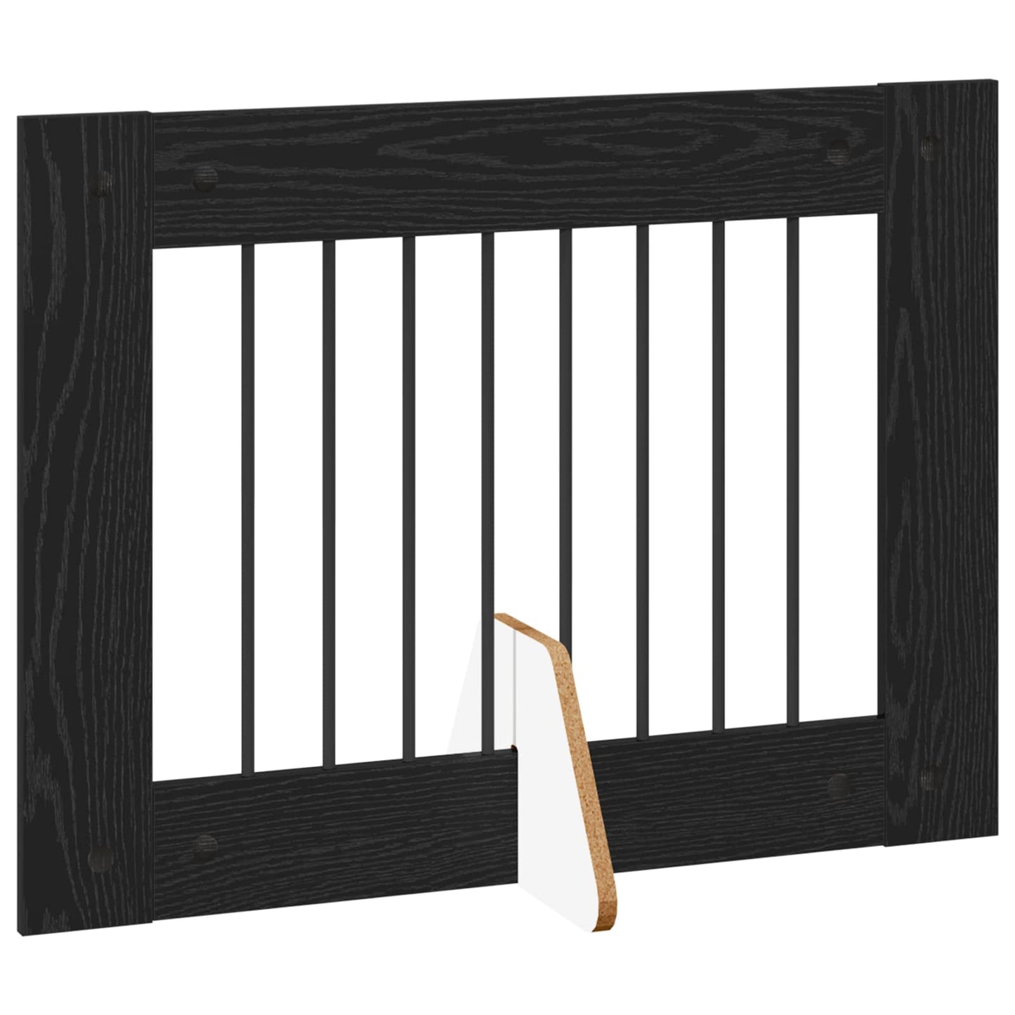 Hondenhekje met standaards 6 pcs Zwart eiken 80 x 60 cm is nu te koop bij PeponiXL, paradijselijk wonen!