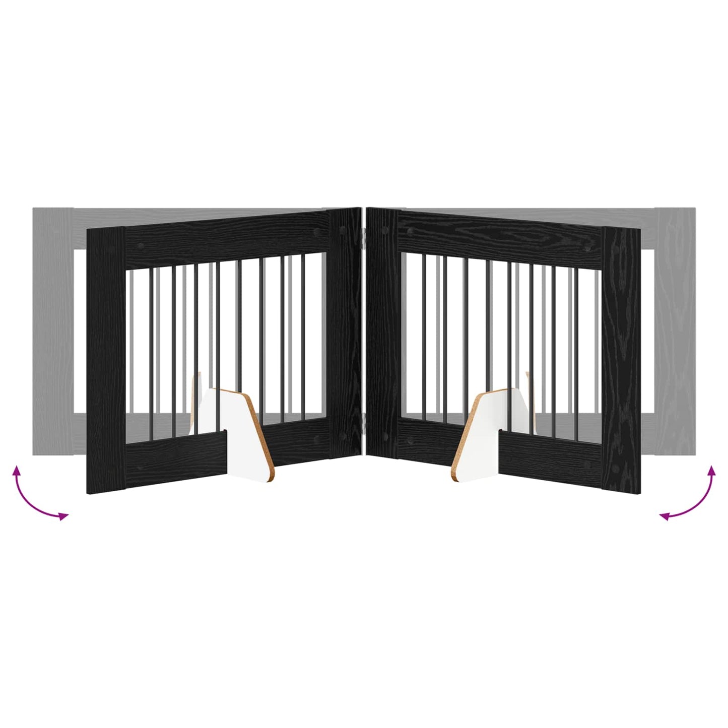 Hondenhekje met standaards 6 pcs Zwart eiken 80 x 60 cm is nu te koop bij PeponiXL, paradijselijk wonen!