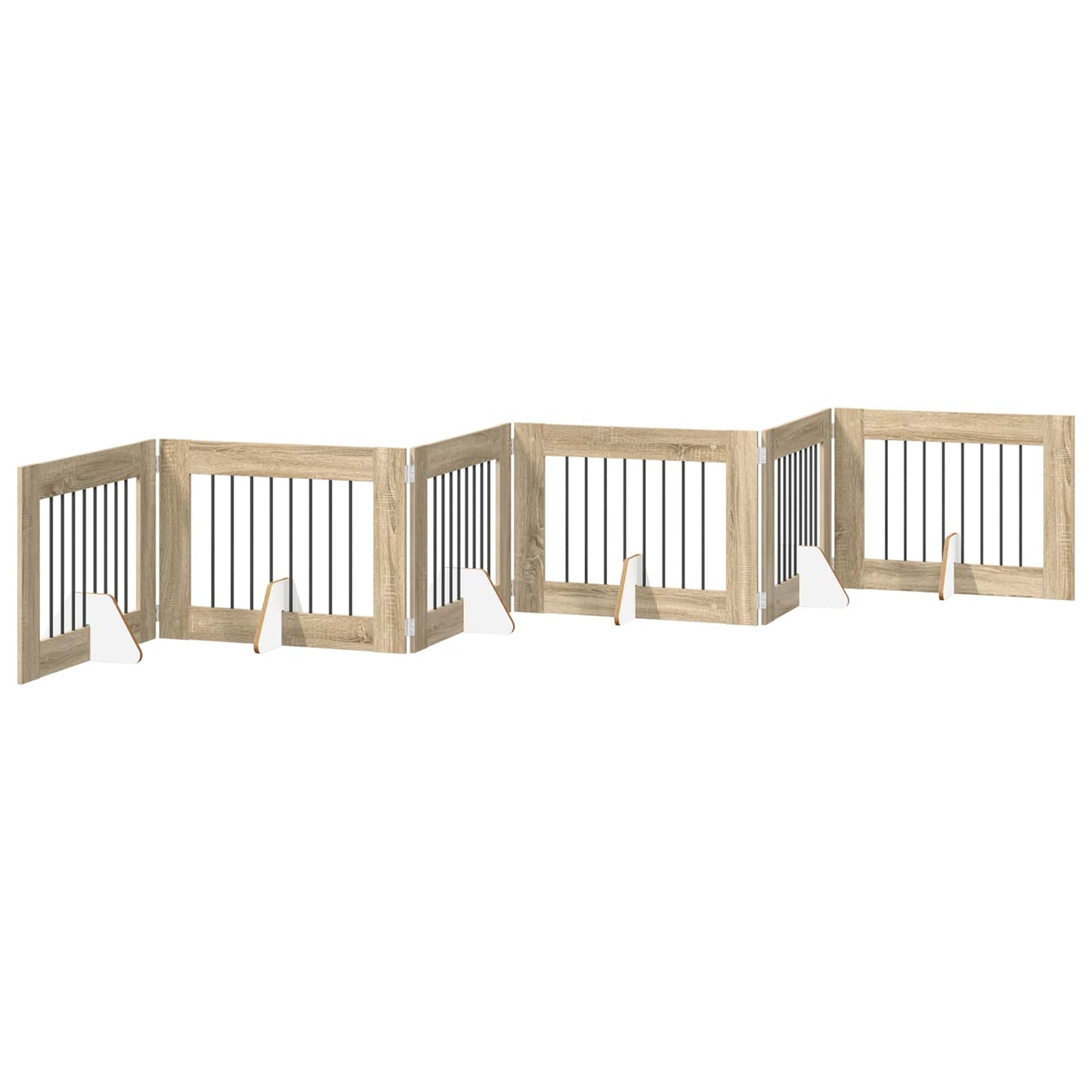 Opvouwbaar hondenhek met standaards 6 pcs Sonoma Eiken 482 cm is nu te koop bij PeponiXL, paradijselijk wonen!