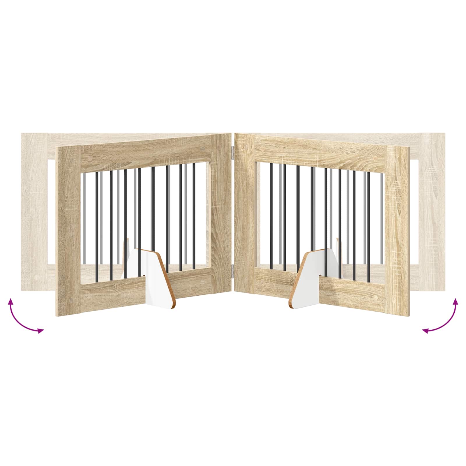 Opvouwbaar hondenhek met standaards 6 pcs Sonoma Eiken 482 cm is nu te koop bij PeponiXL, paradijselijk wonen!